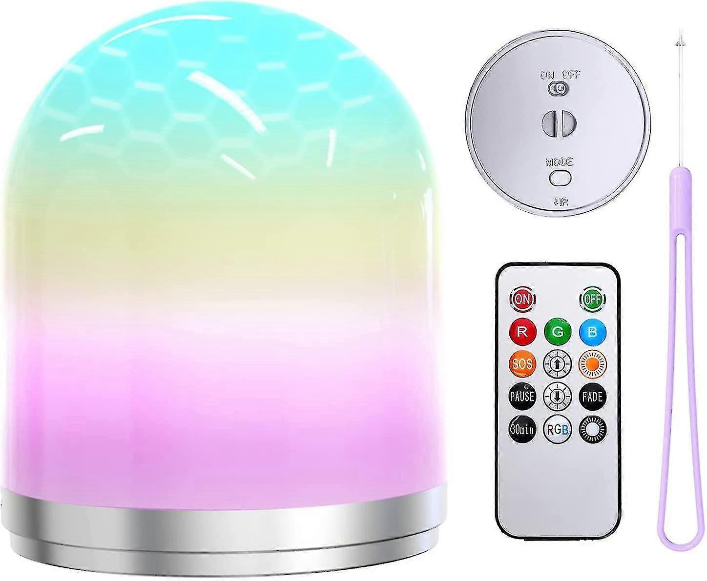 cute Design Night Light Desk Table Lamp With Remote Control/various Lighting Effects/stepless Adjustable Brightness/30-minute Timer Setting/chargi