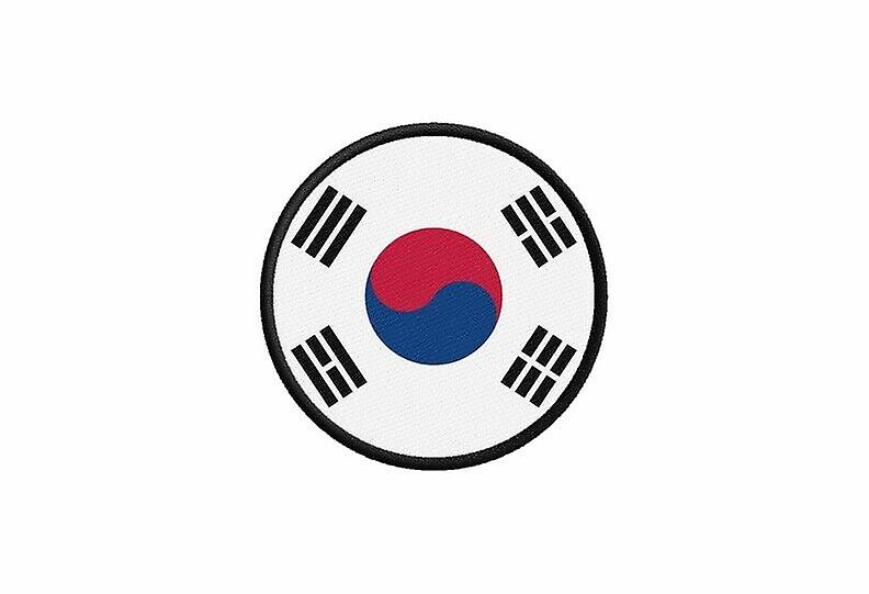 Patch ecusson flag south koreaen prints thermosticker round round