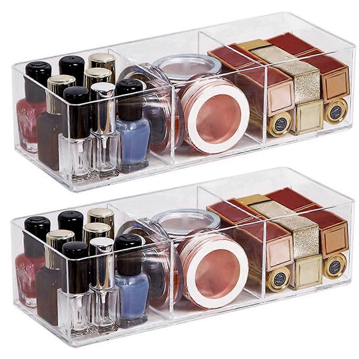 Transparent Acrylic Cosmetic Layered Storage Box Dressing Table Cosmetics Storage Box Desktop Drawer Storage Box A