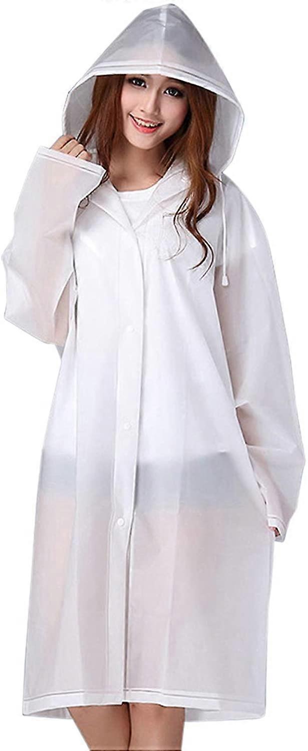 Transparent reusable raincoat with hoods and sleeves for adult