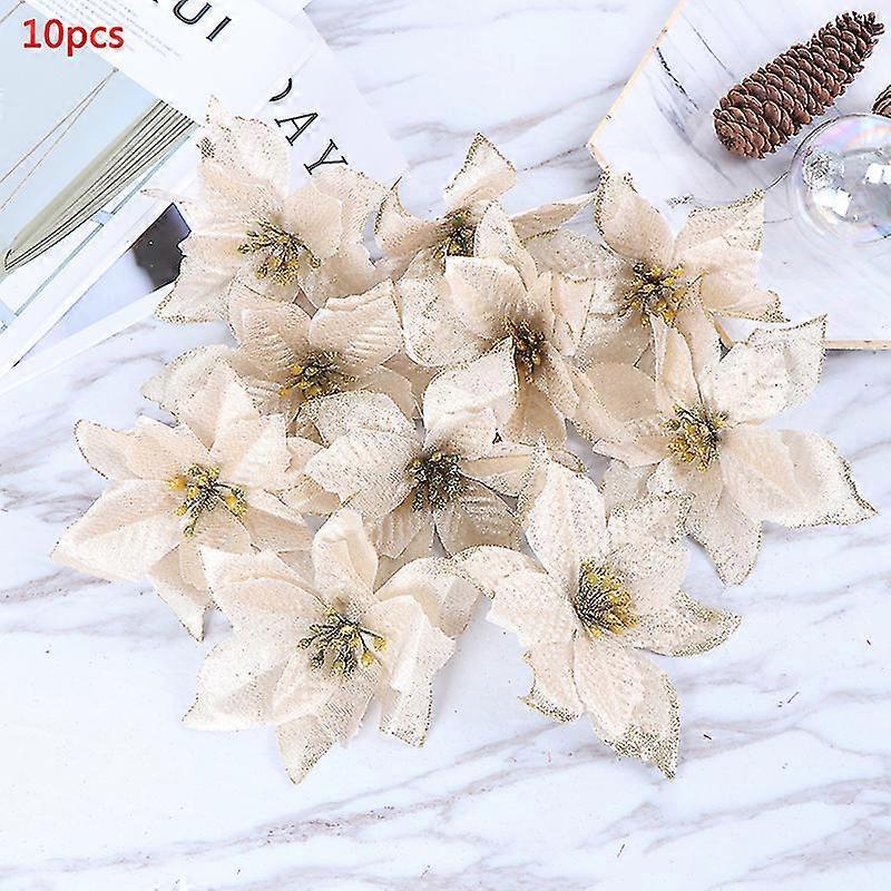 10buc Flori artificiale Pomul de Craciun Ornamente petrecere de nunta Decor Flori