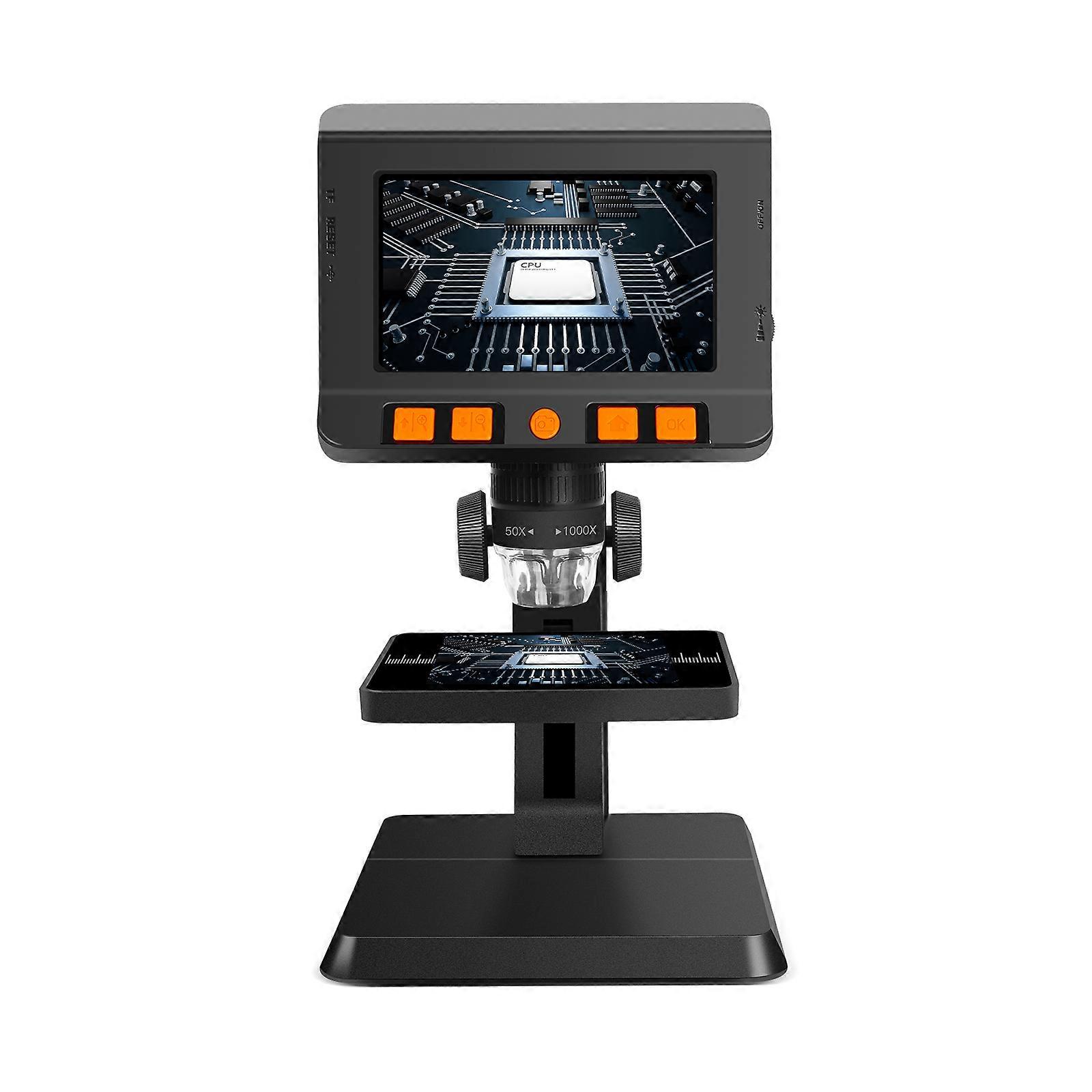 4.3in LCD Digital Microscope Adjustable Light Microscope With 8 LED Light