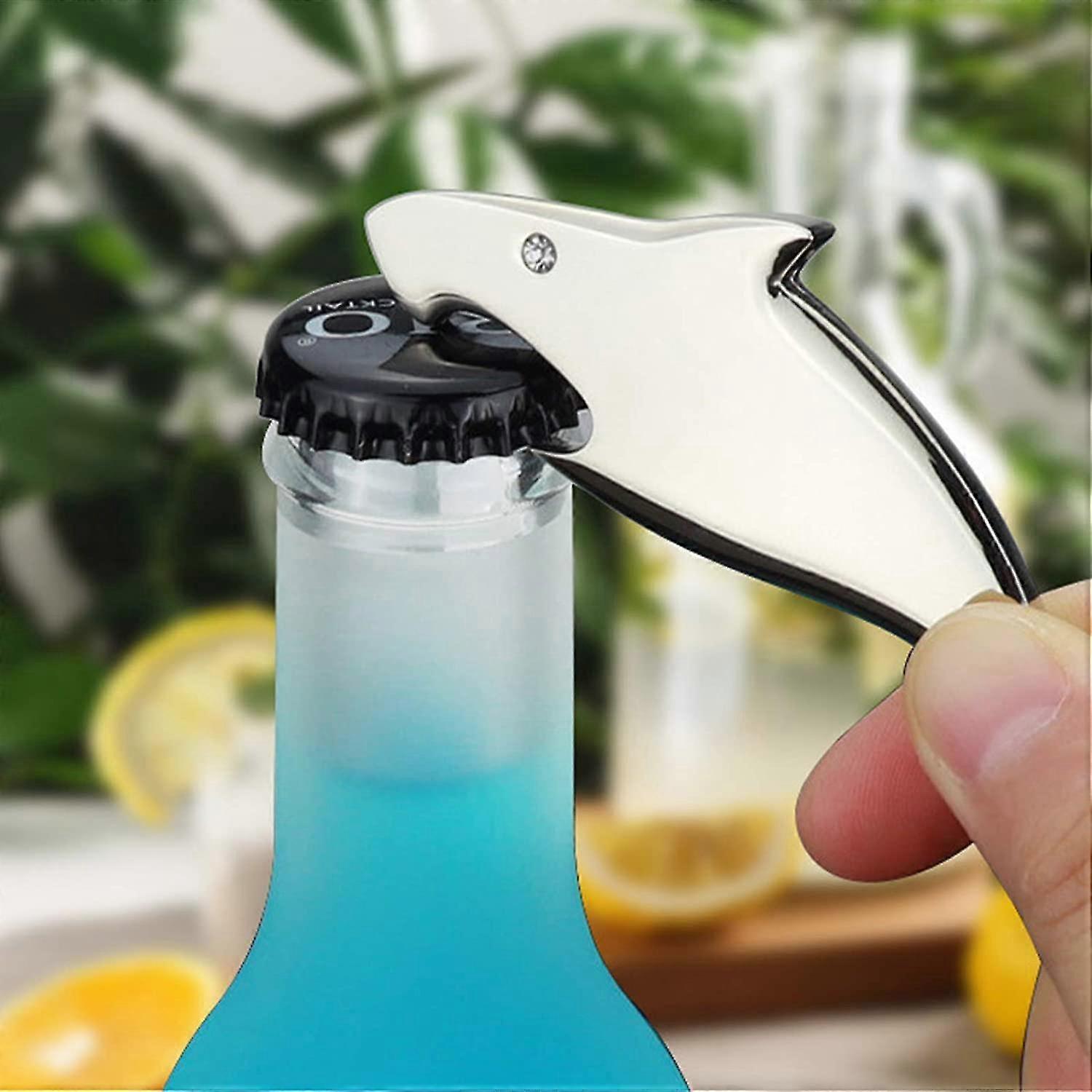 Portable 4 In 1 Bottle Opener Chain Keyring Keychain Metal Beer Bar Top L5y2 - Foto 7