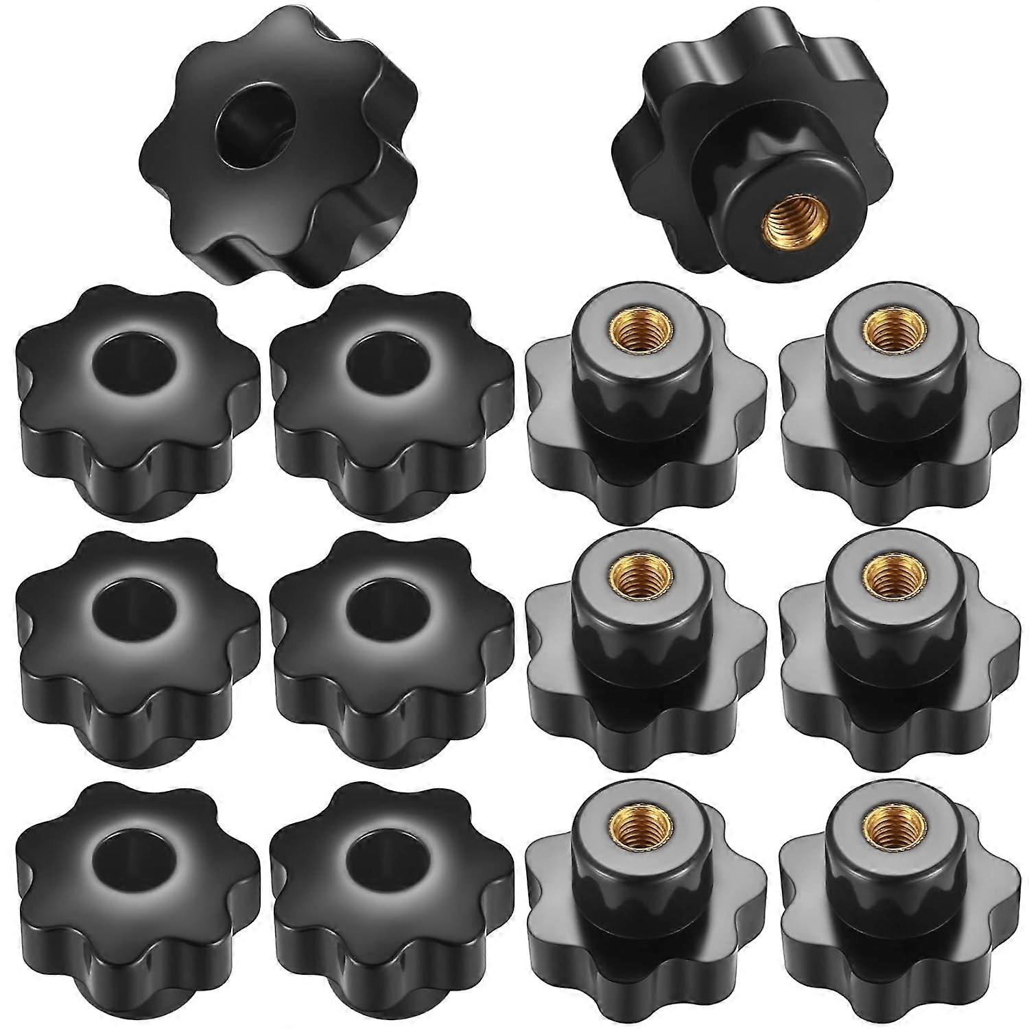 14 Pieces M8 Knurled Thread Tightening Knob, Handle Star Knobs Internal Thread for Mechanical Devices, Instruments