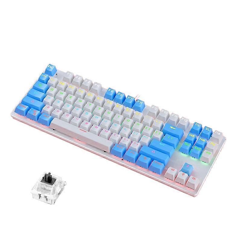 K400 Blue/Black Switches Mechanical Keyboard 87-key USB Wired With RGB Backlit