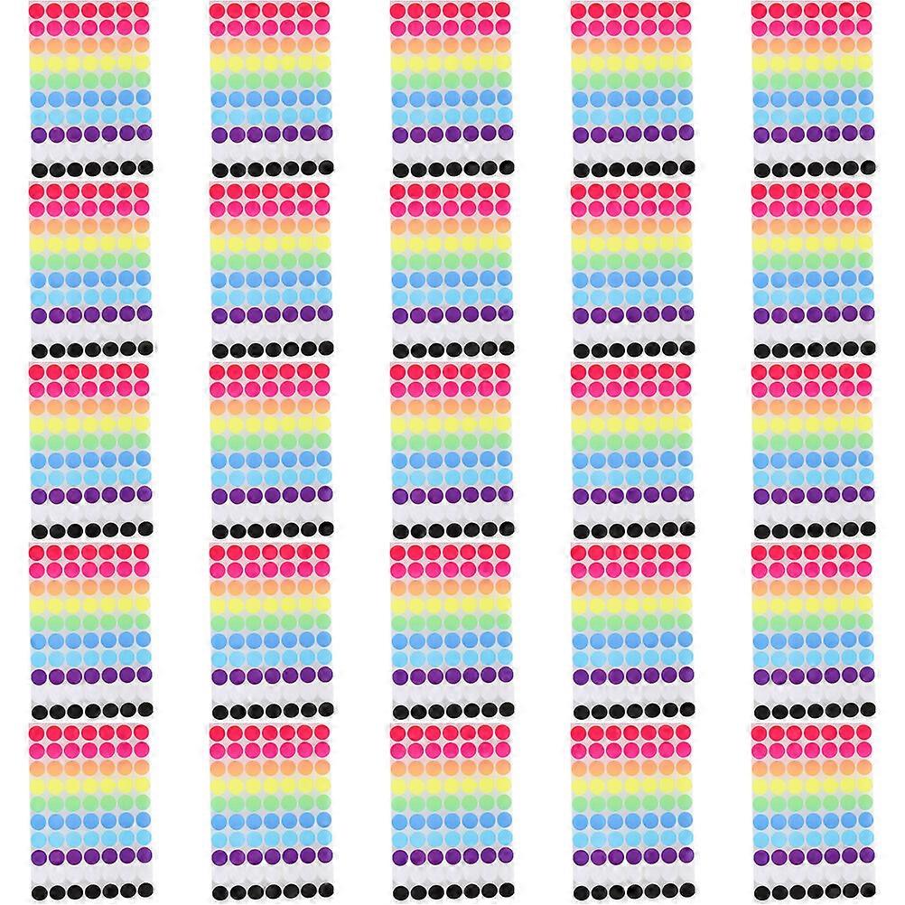 25 vellen gekleurde puntstickers Ronde kleurcoderingsetiketten Gekleurde classificerende etiketten Zelfklevende puntetiketten