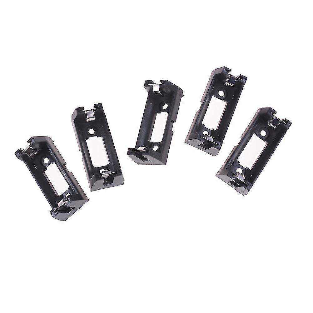 5pcs Pcb Plug-in Type Cr123a Lithium Battery Holder Socket Black