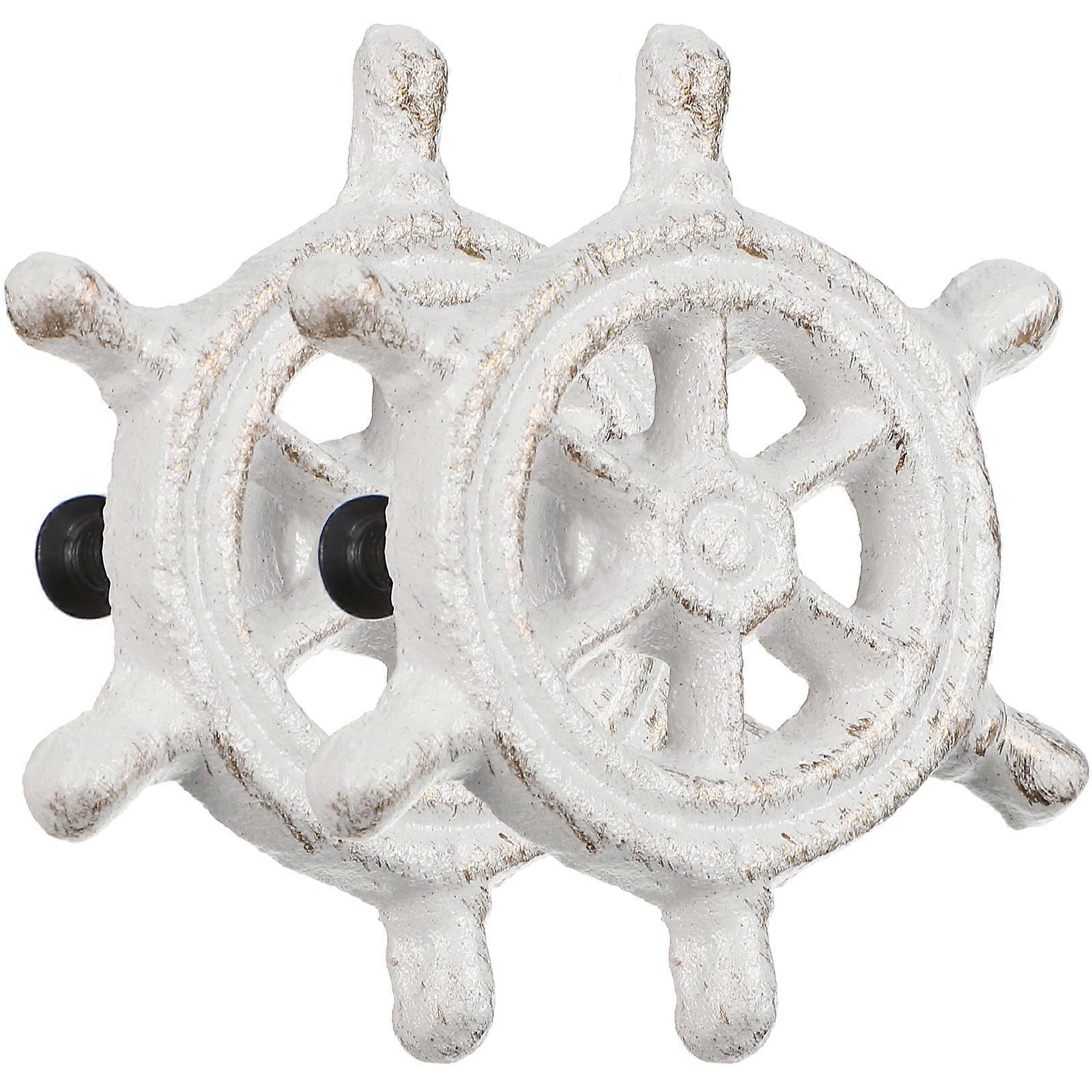 2pcs Cast Iron Wardrobe Handle Ocean Theme Door Knob Drawer Pull Knobs