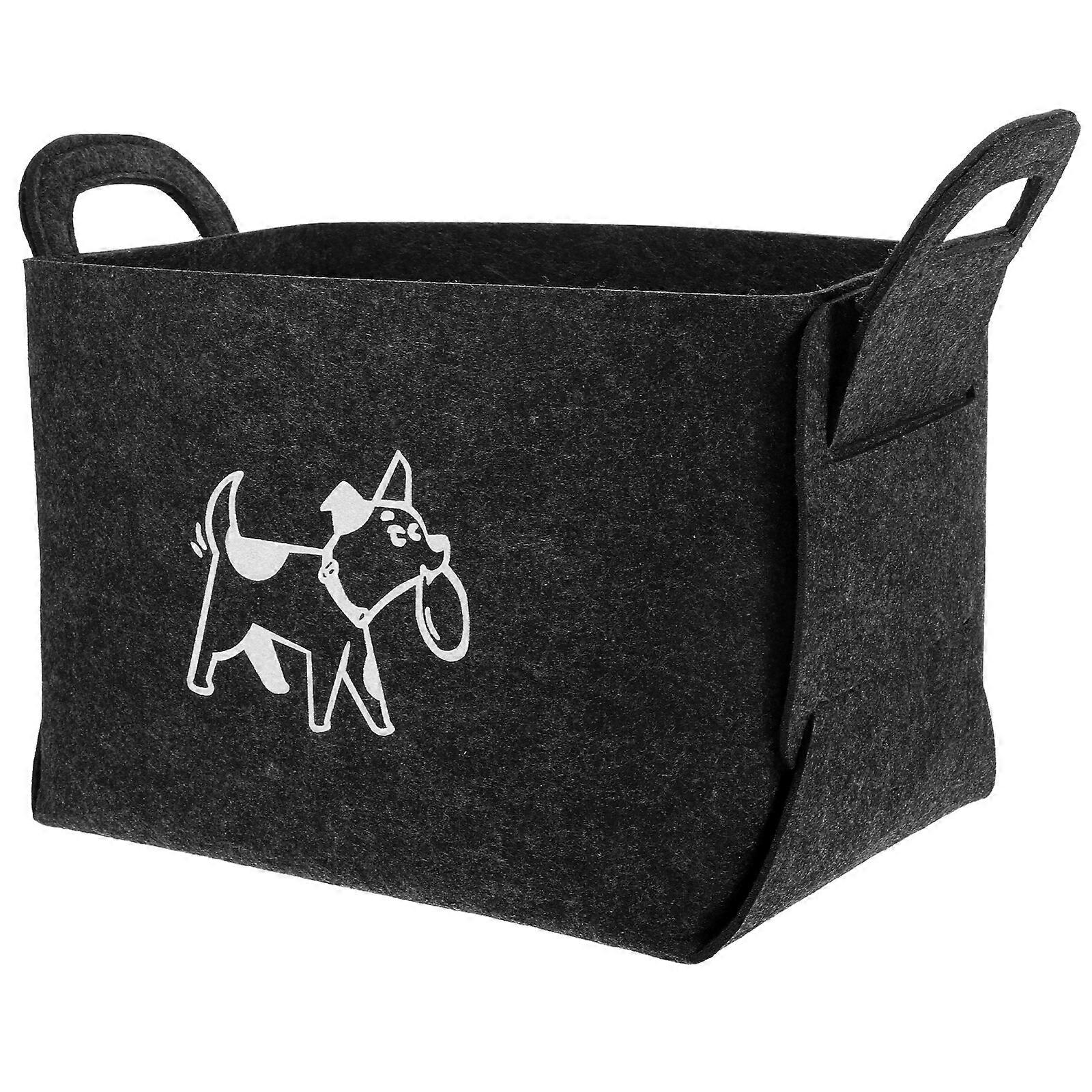 Pet Toys Storage Felt Box Large-capacity Pet Supply Storage Container Felt Storage Bag With Handle