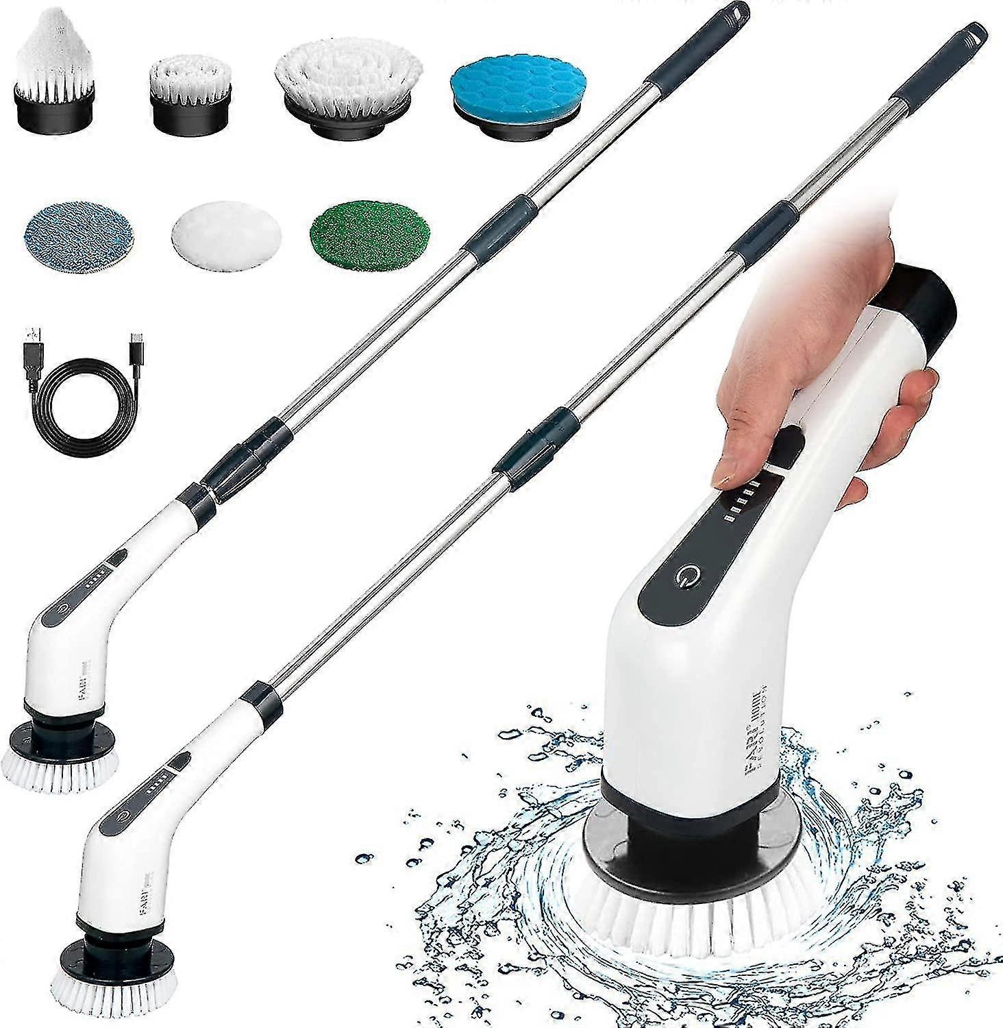 Cordless Electric Cleaning Brush With 7 Replaceable Brush Heads
