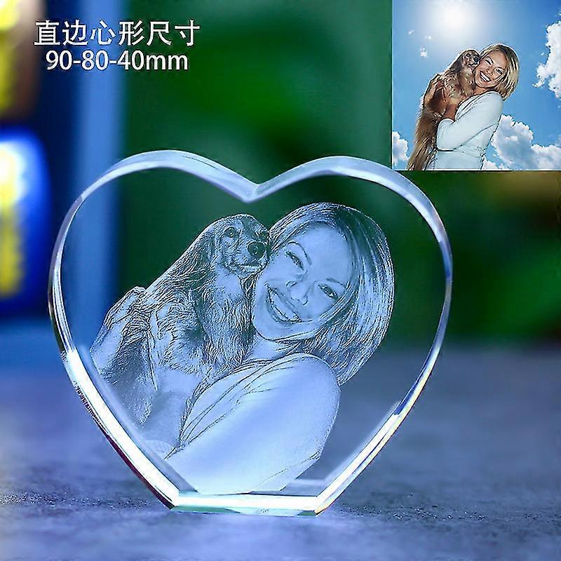 3D كريستال صور هدايا عيد ميلاد للنساء، القلب الصغيرة هدايا عيد الأم شخصية مع صورتك، 3D صور محفورة بالليزر لحفل الزفاف، والانخراط