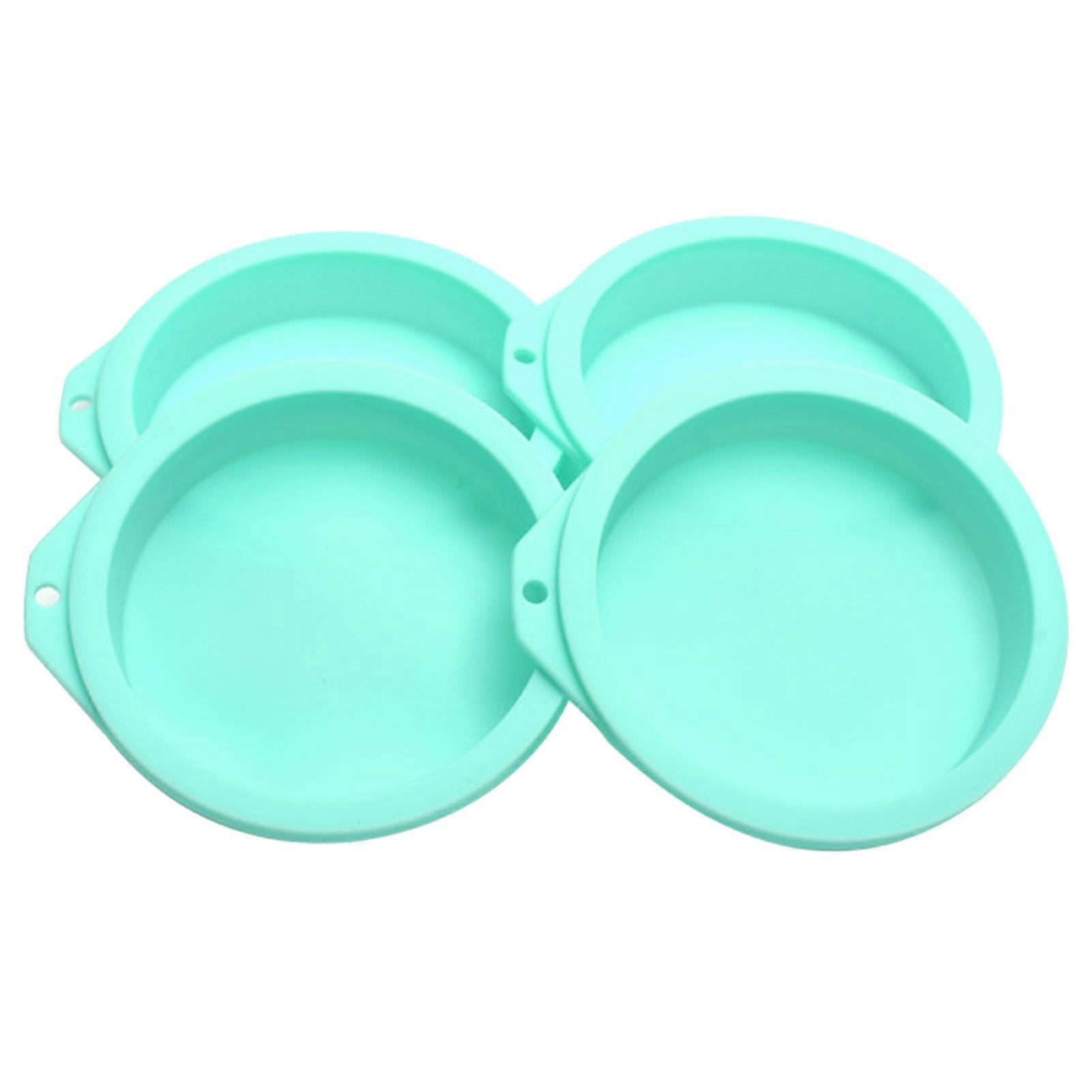 4Pcs Multi-Use Cake Molds Anti-Stick Flexible Round DIY Baking Mold for Bakery