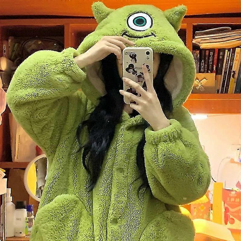 Tecknad film Tjock nattklänning Kvinnor Vinter Varm Långärmad Nattkläder Anime Cosplay Pyjamas Kvinnor Sovkläder Mjuka Flannel Nattlinnen