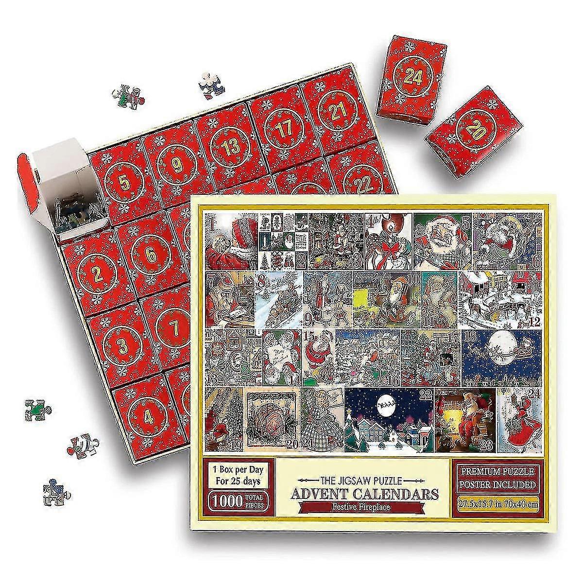 Advent Calendar  Jigsaw Puzzle, Christmas Advent Calendar Jigsaw Puzzle 1000pcs, Jigsaw Puzzle For Countdown To Christmas--
