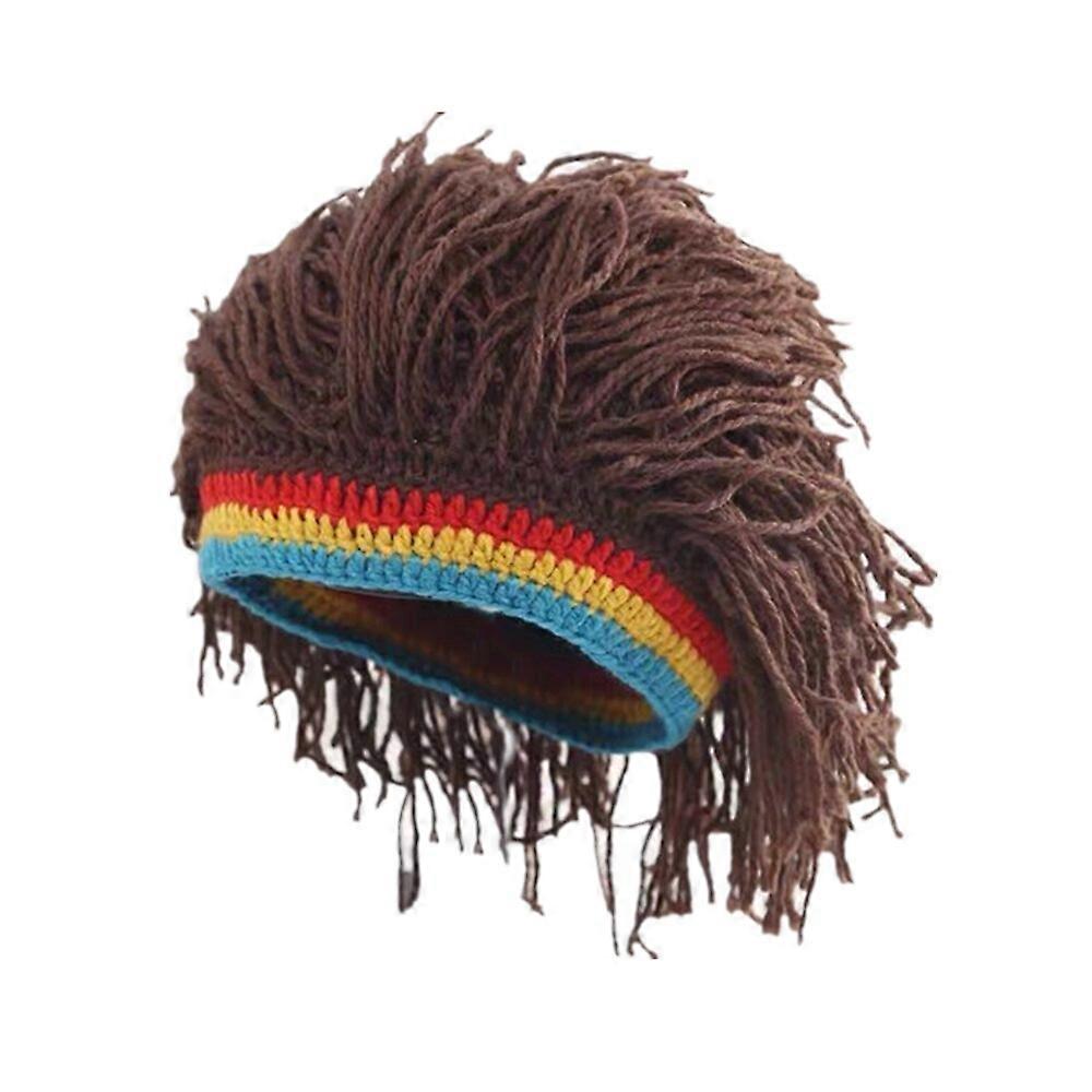 Jamaika Örme Fasulyeler Peruk Örgü Şapka Reggae Dreadlocks Unisex Rasta Saç Şapka El Yapımı Fantezi Peruk Kapaklar