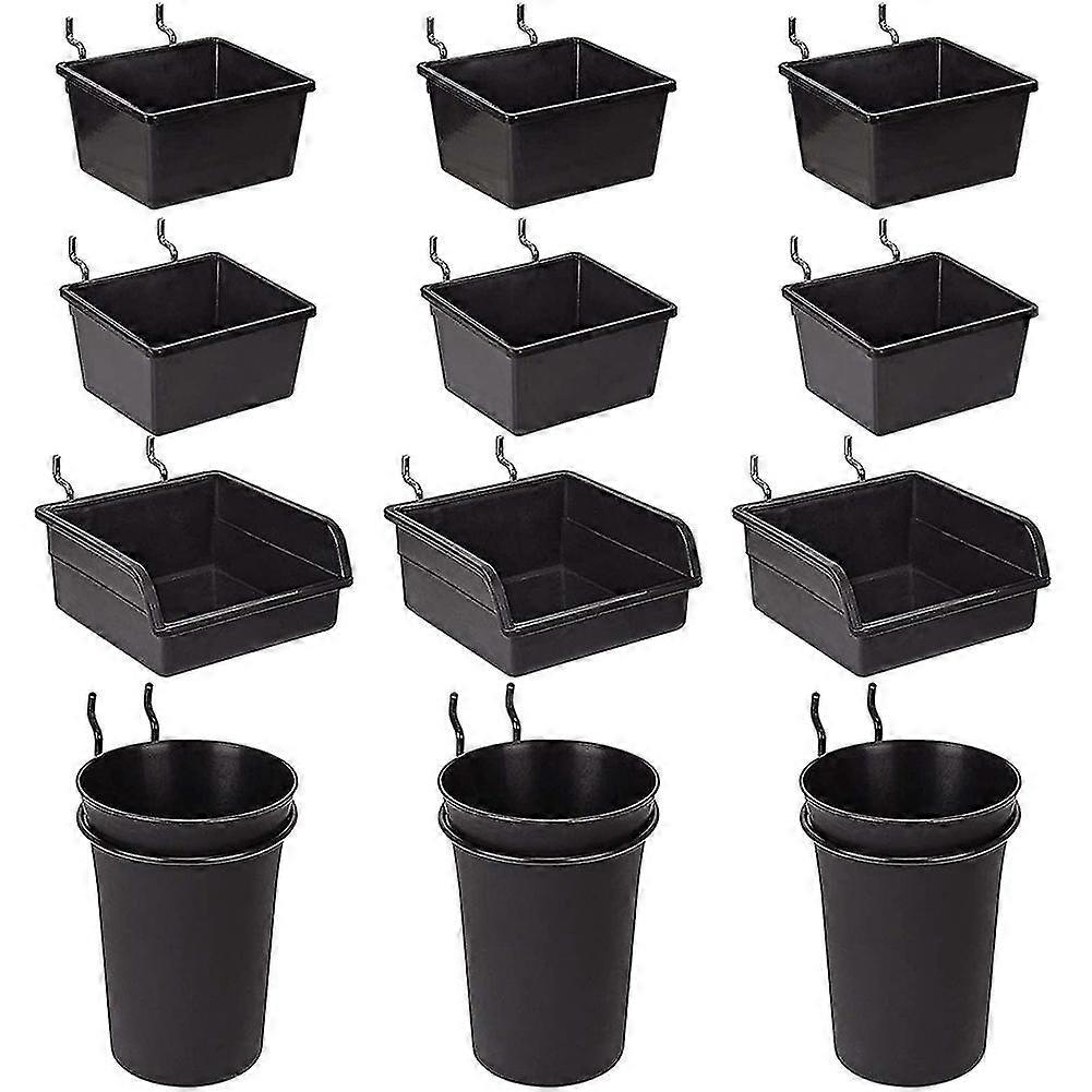 Pegboard Bins Peg Board Cups With Hooks & Loops 12 Pack,assortment Organizer Accessory,tools Storag