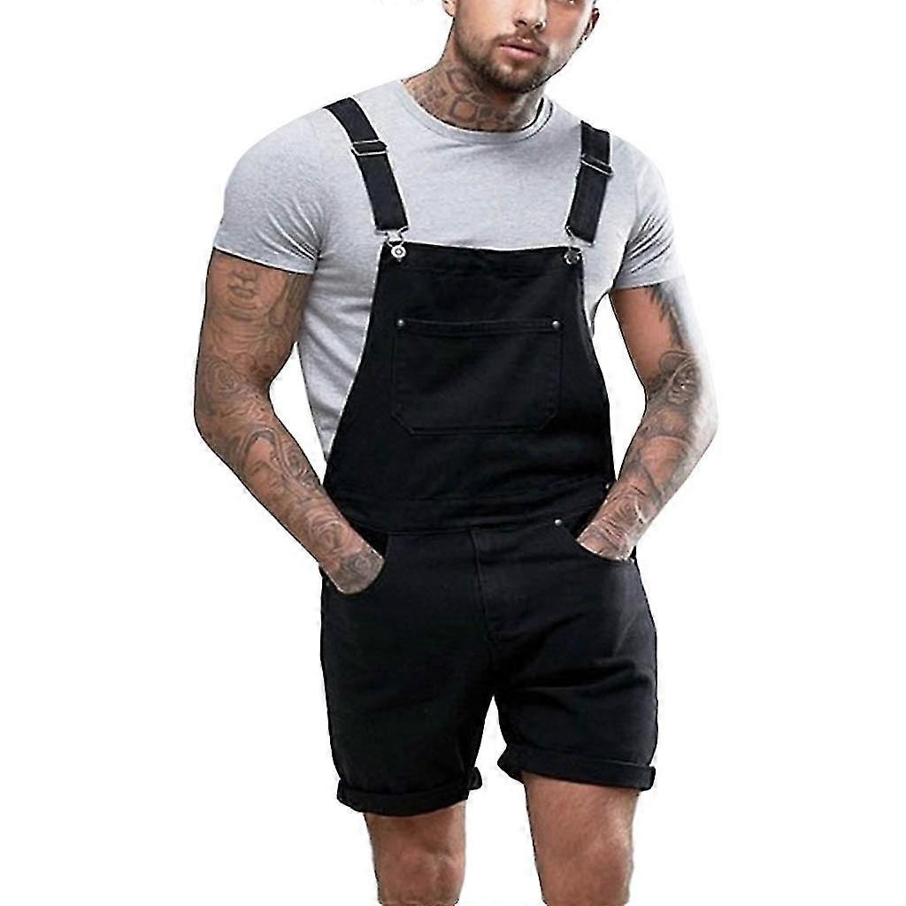 Mens Plus Pocket Jeans Overall Jumpsuit  Streetwear  Overall Suspender Pants