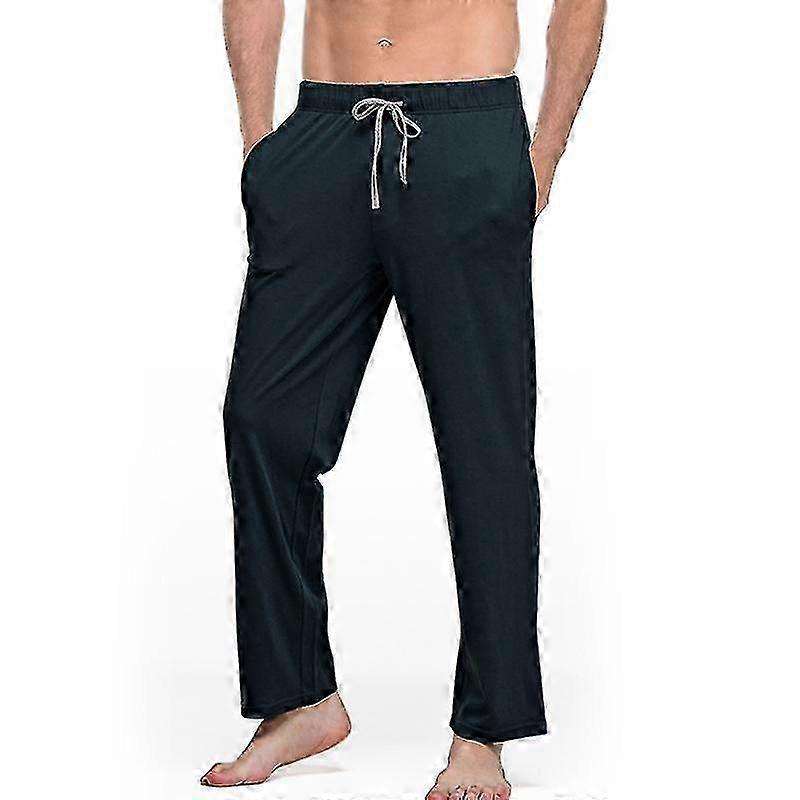 Men's Cotton Pajama Breathable Solid Homewear Lounge Pants
