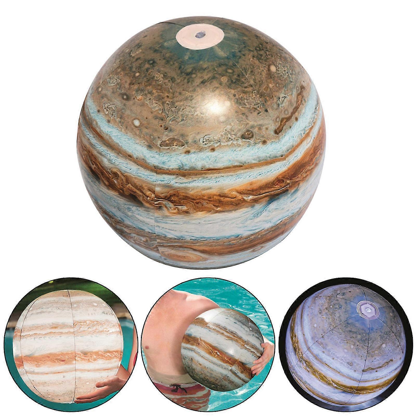 Light Up Beach Ball With Jupiter Pattern - 61cm Self-illuminating Glowing Pool Ball (42cm Diameter)