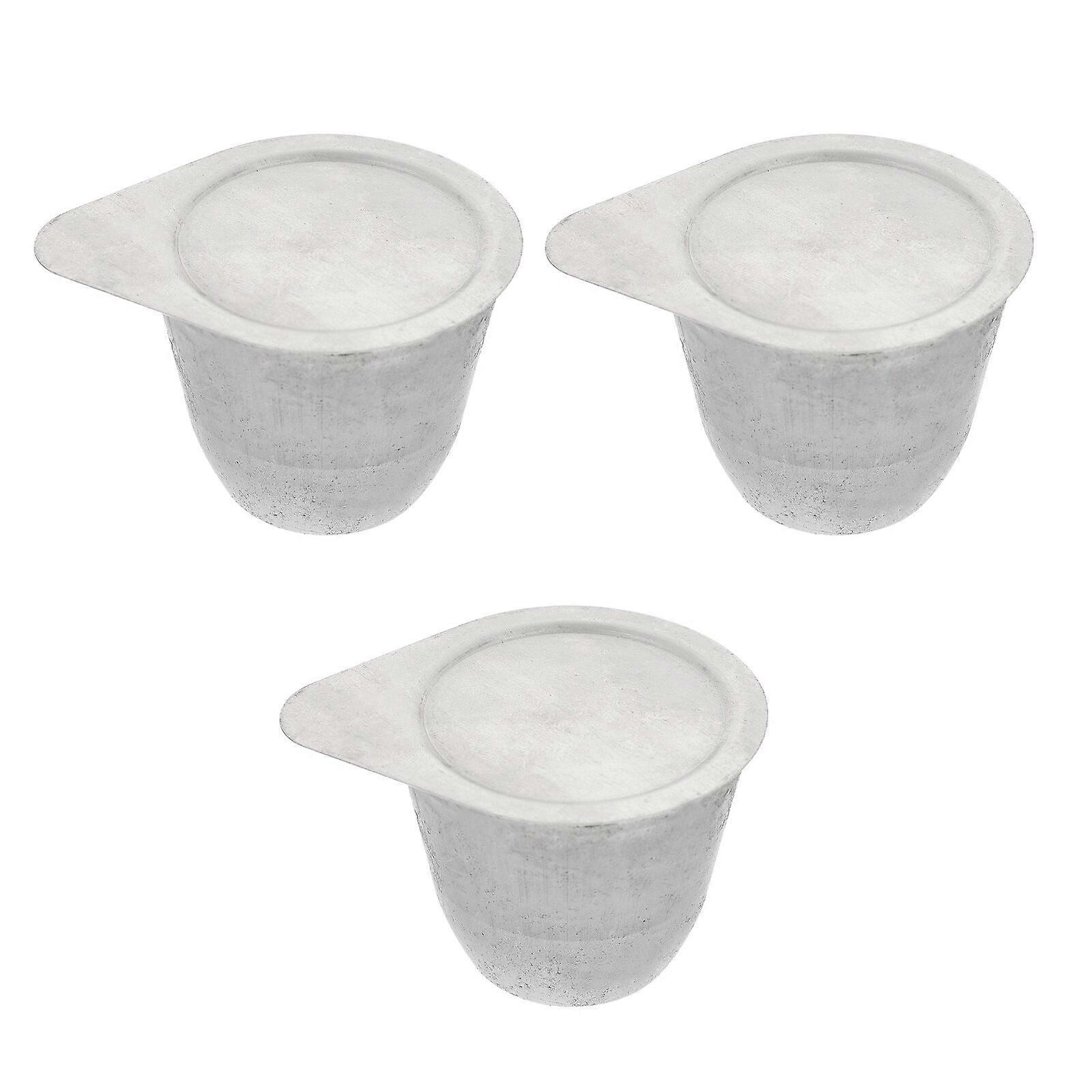 3pcs Practical Casting Crucible Nickel Refining Crucible Melting Crucible Tool