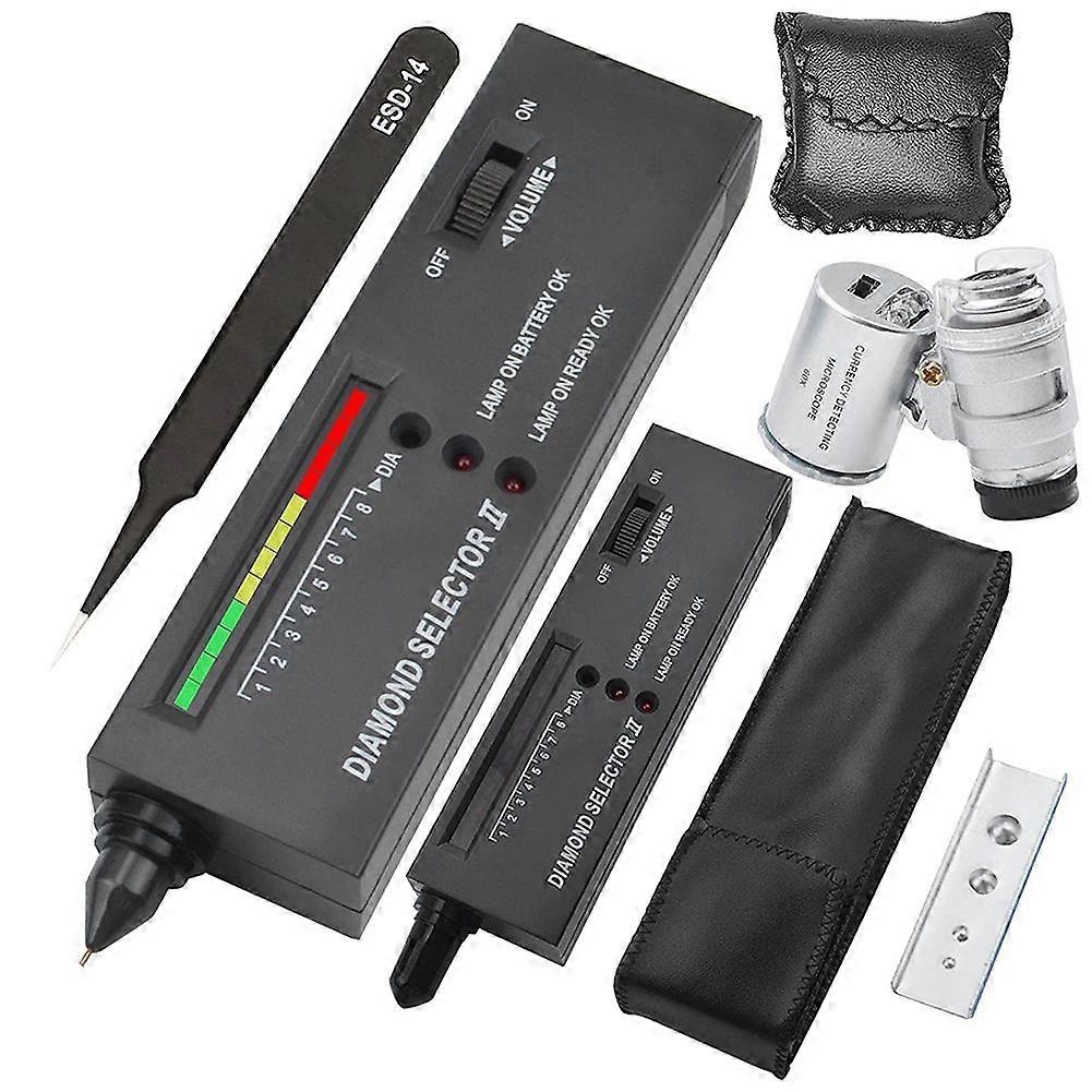 Diamond Tester Pen,Professional Diamond Detector with 60X Mini LED Magnifying, Diamond Test Pen for Novice and Expert