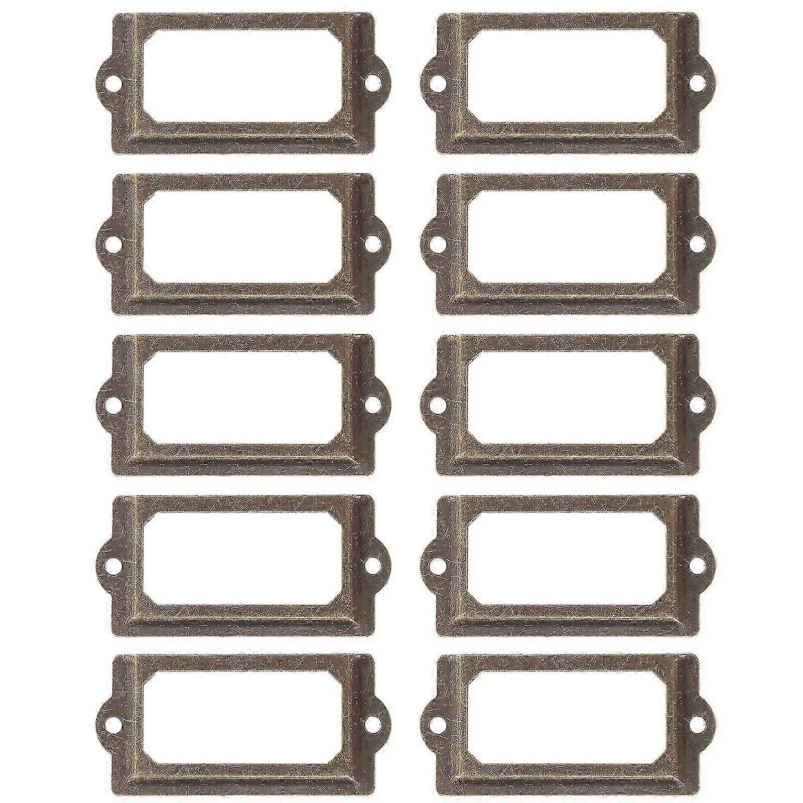 12 Pcs Vintage Shelf Drawer Tag Label Frame Vintage Label Frame Antique Label Holder File Cabinet Label Holders