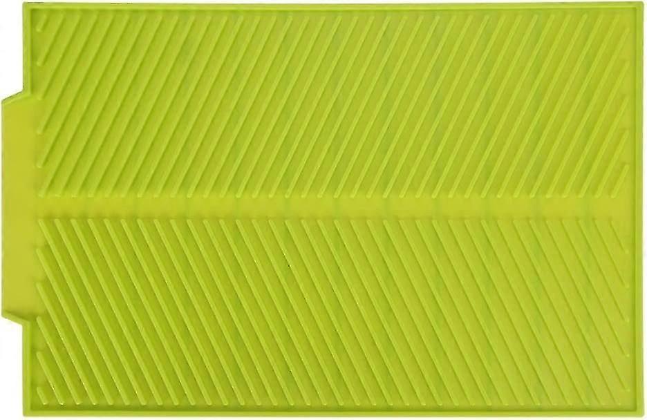 Kitchen Mat, Nuning Rectangular Silicone Drying Mat, Dish Drainer, Non-Slip Heat Resistant Tray (Green)