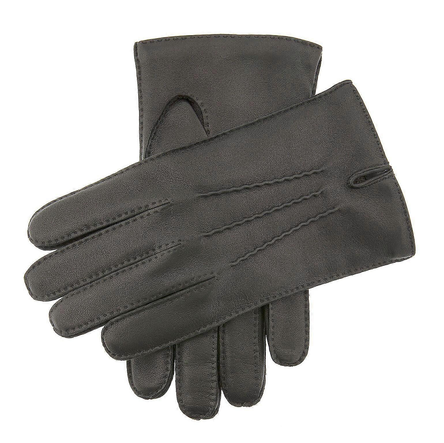 Dents Mens Leather Glove With Three Stitch Points w Wool Lining Warm Winter