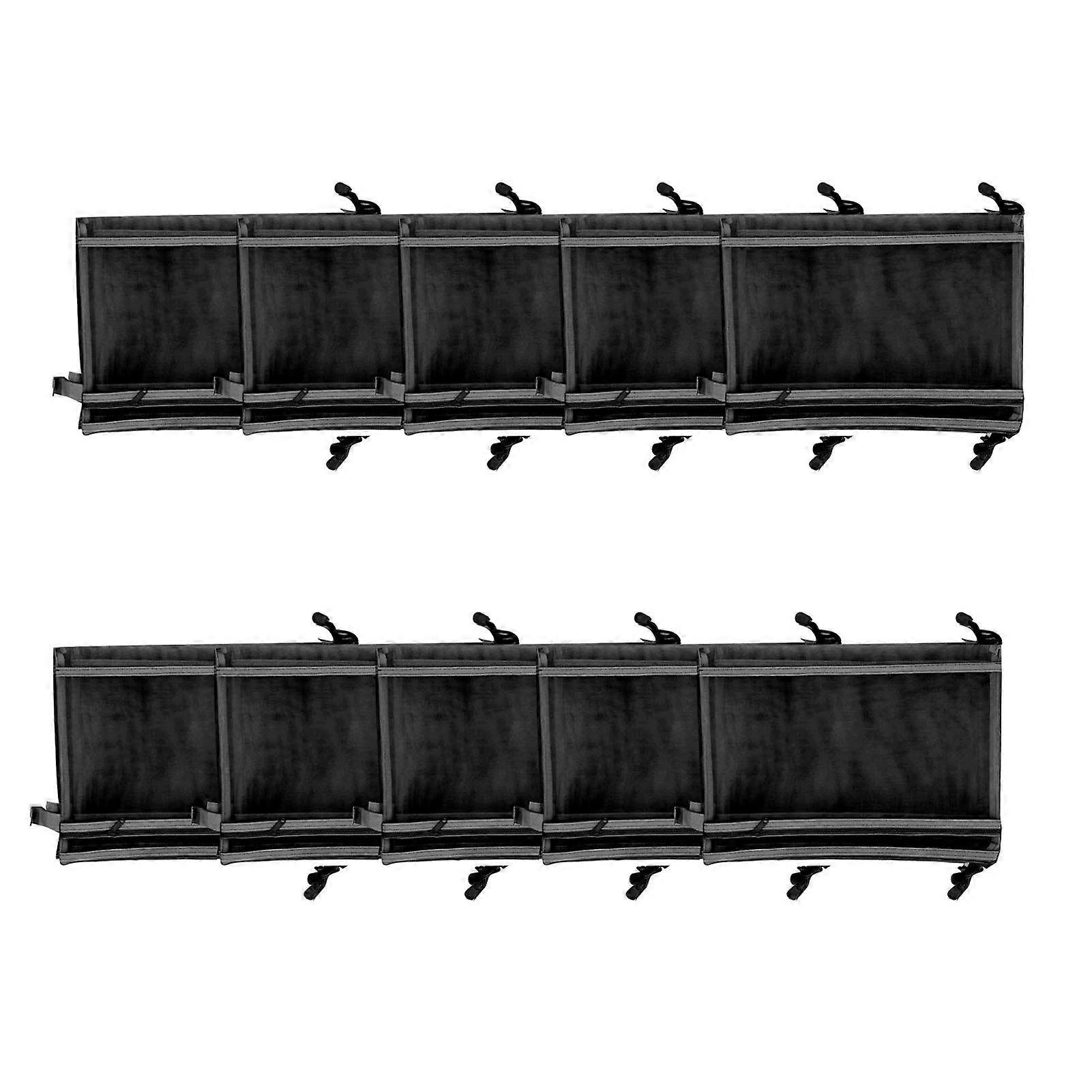 Sophisticated Storage: 10PCS Black A4 Double Layer Mesh Zipper Pouch Bags with Handle for School or Office