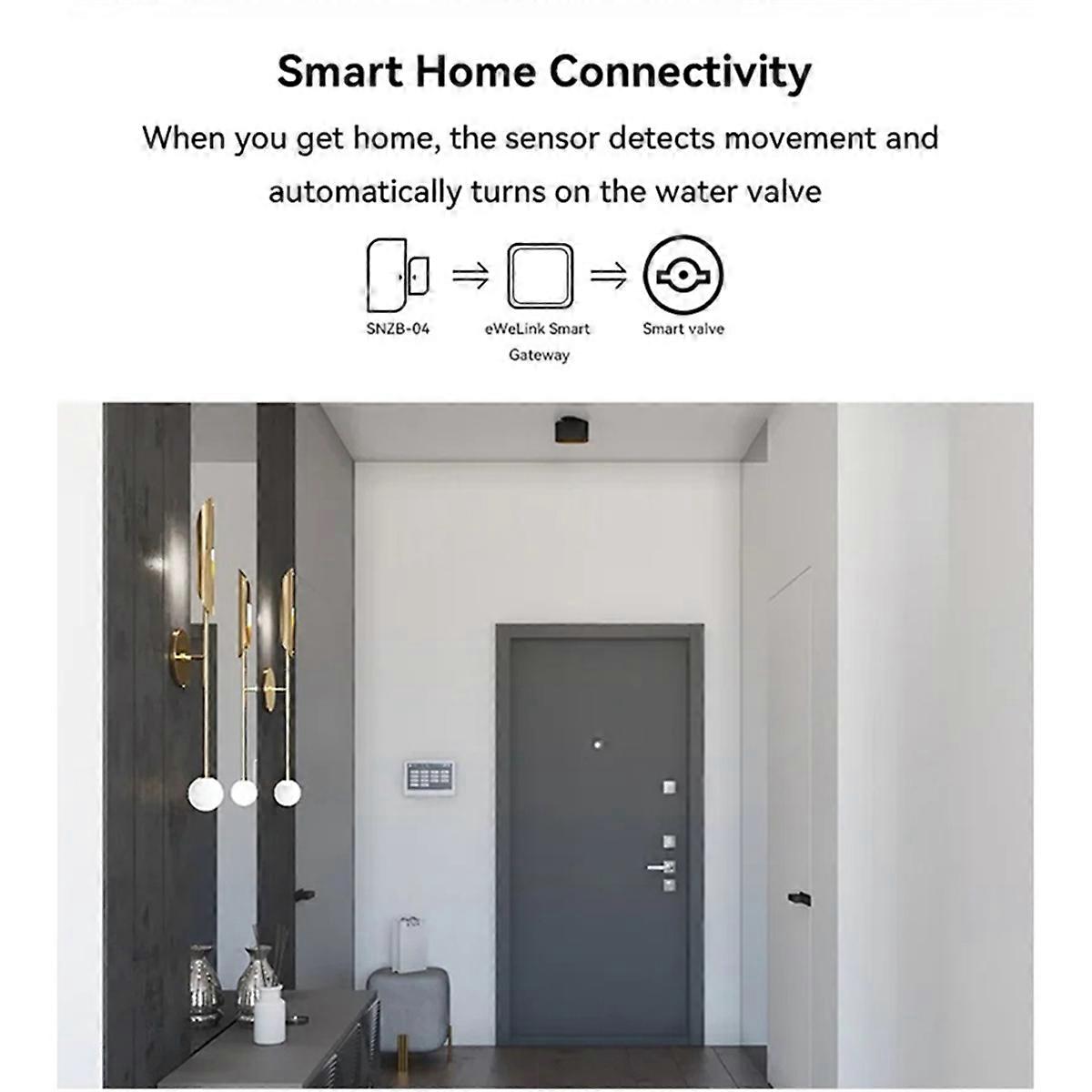 Zigbee Smart Valve Controller Kugelhahn APP Fernbedienung IP65 Wasserdichtes Wasserventil Funktioniert für Alexa, DN20