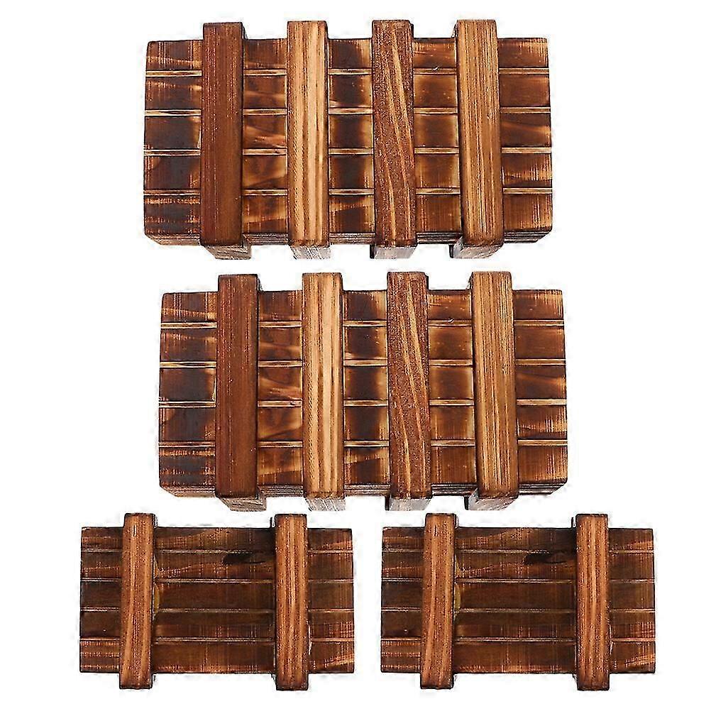 4pcs Wooden Box with Extra Secure Secret Drawer Educational Toy for Children