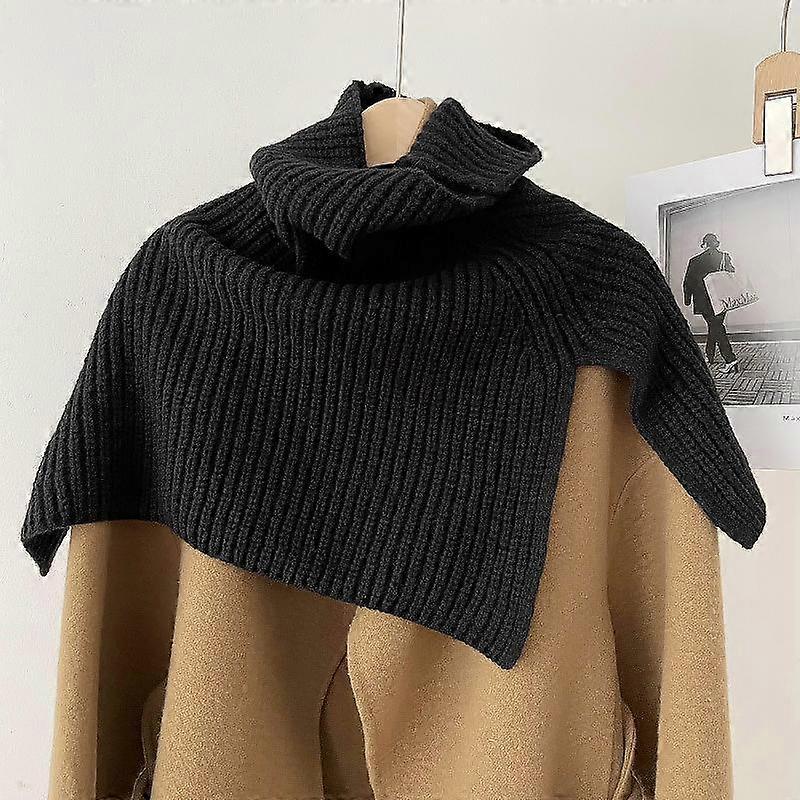1Pc Knitted Shawl Winter Neck Protector Pullover Scarf Solid Color Soft Warm Outfit Fake Collar Detachable