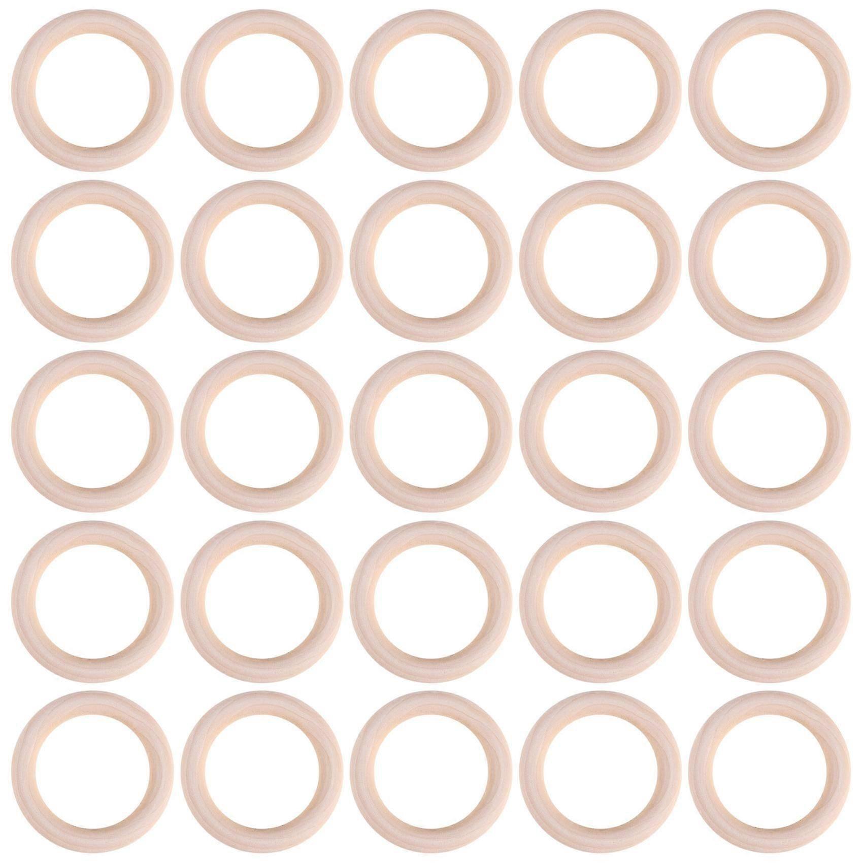 25 Pcs Natural Wood Rings 70mm Unfinished Macrame Wooden Ring Wood Circles suitable for DIY Craft Ring Penda