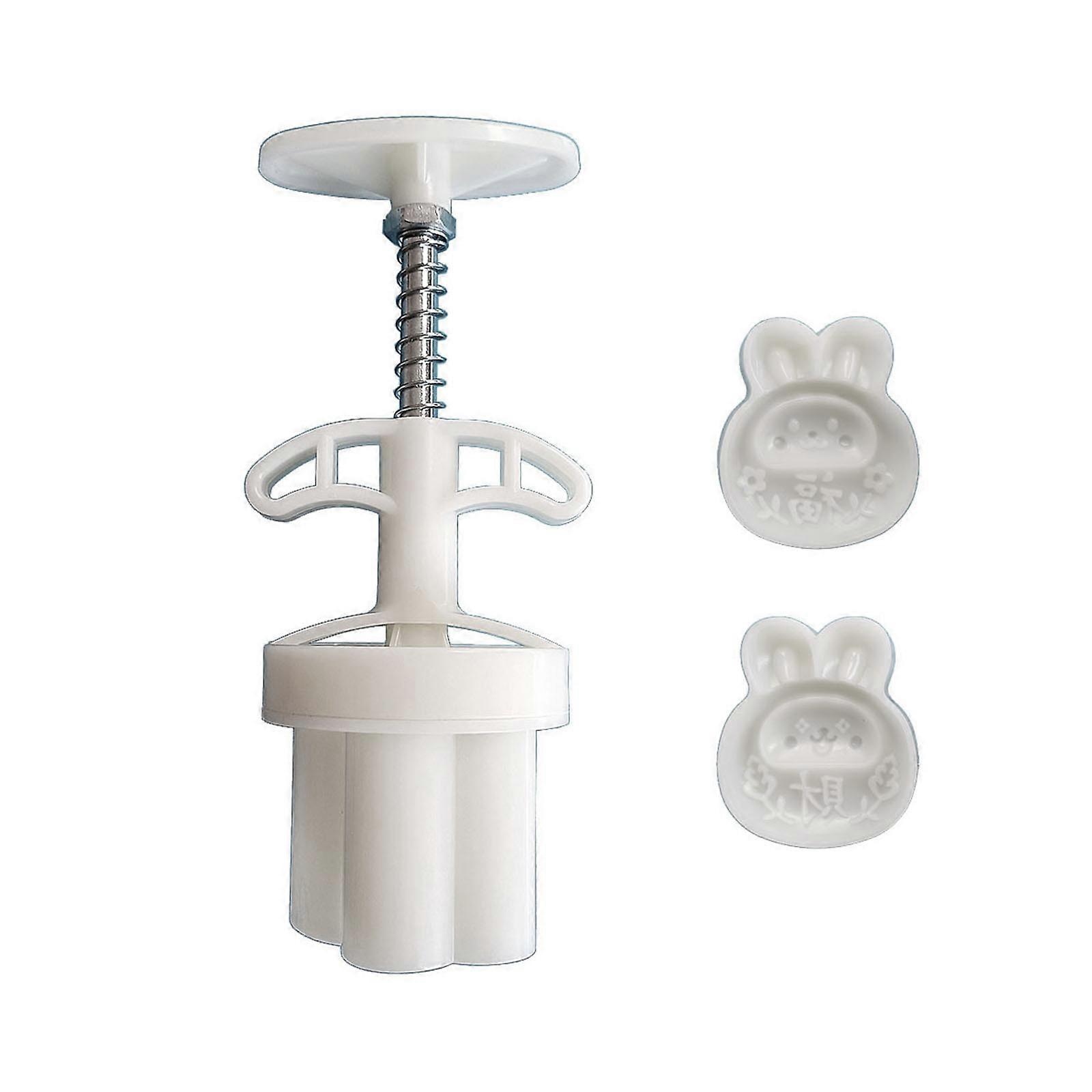 Mini Rabbit Mung Bean Cake Mould Set Cake Model Printed with Embossed Ice-skin Pastry Baking Tool Cookie Dessert Cutter
