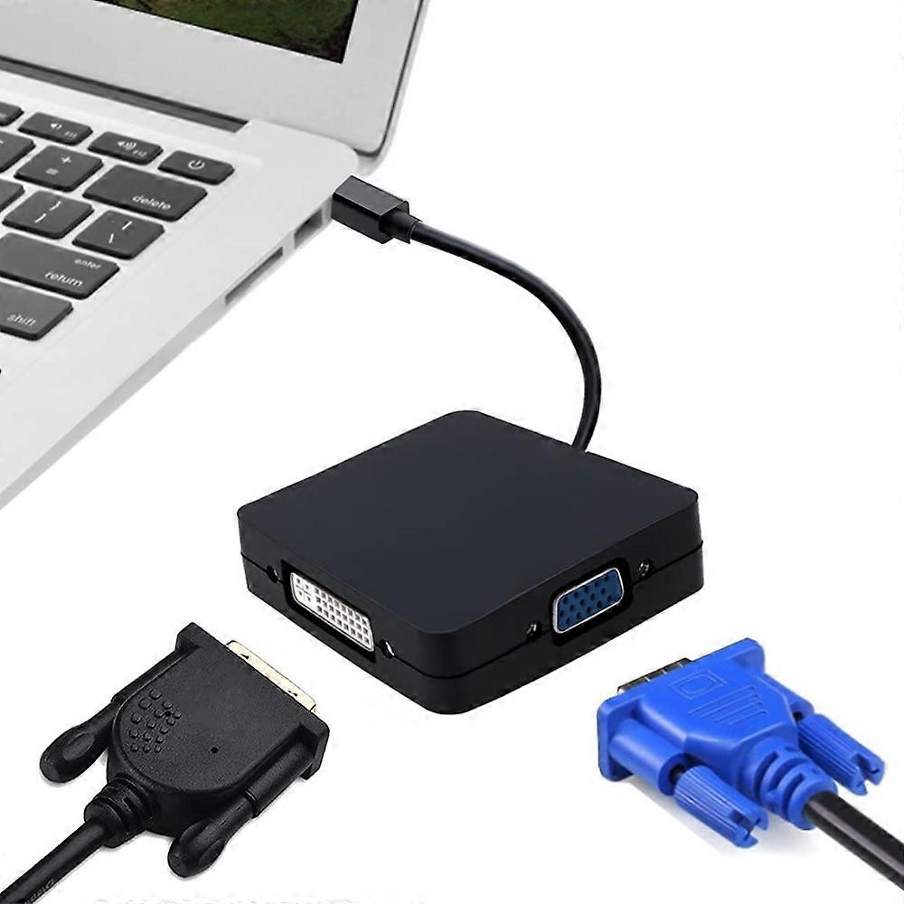 3 in 1 Mini DisplayPort Thunderbolt a HDMI + VGA + DVi adattatore convertitore cavo di trasmissione video e audio per Apple MacBook