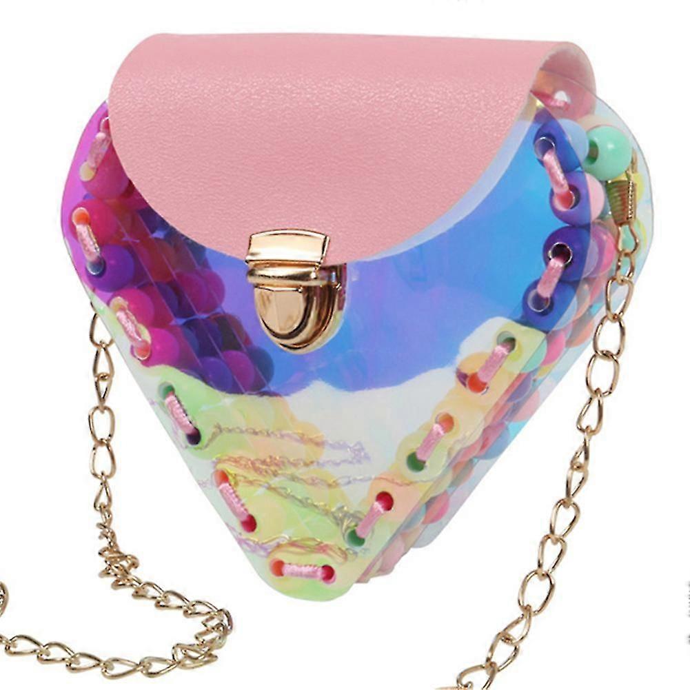 Kids Handmade Reflective Bag Crossbody Beads Shoulder Bag DIY Girls Craft Toy Educational