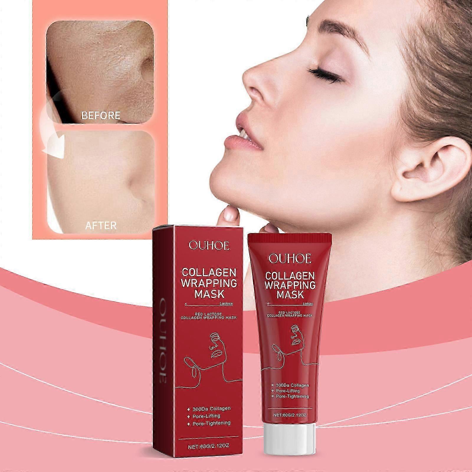 high qualityCollagen Wrapping Mask, Glowy Skin, Skin Elasticity, Pore Lifting, Collagen Night Wrapping Peel Off Facial Mask Reduces Sagging & Dullness