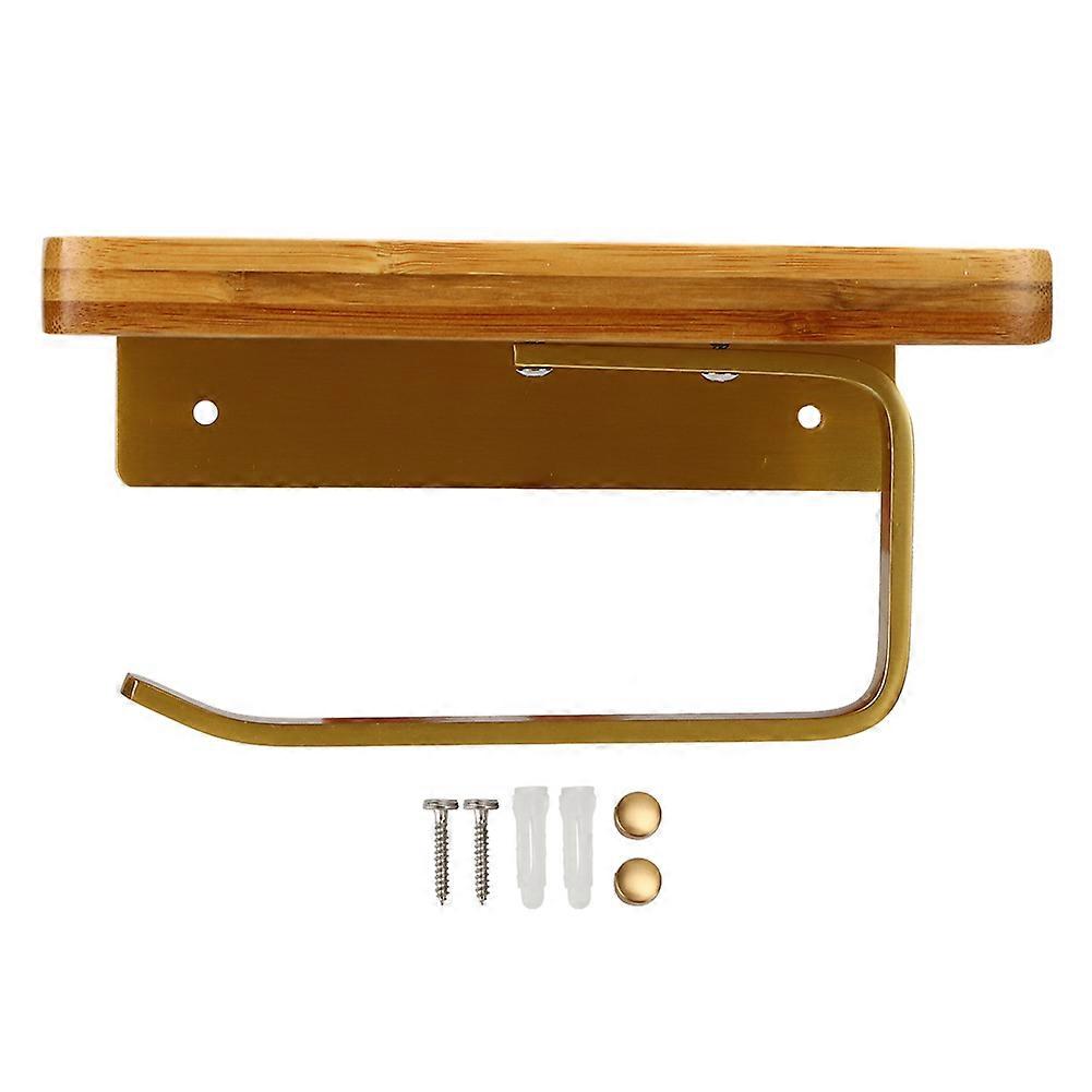 Wall Mounted Paper Towel Holder with Shelf for Kitchen and Bathroom, Rust-Resistant Tissue Roll Organizer, Space-Saving Design