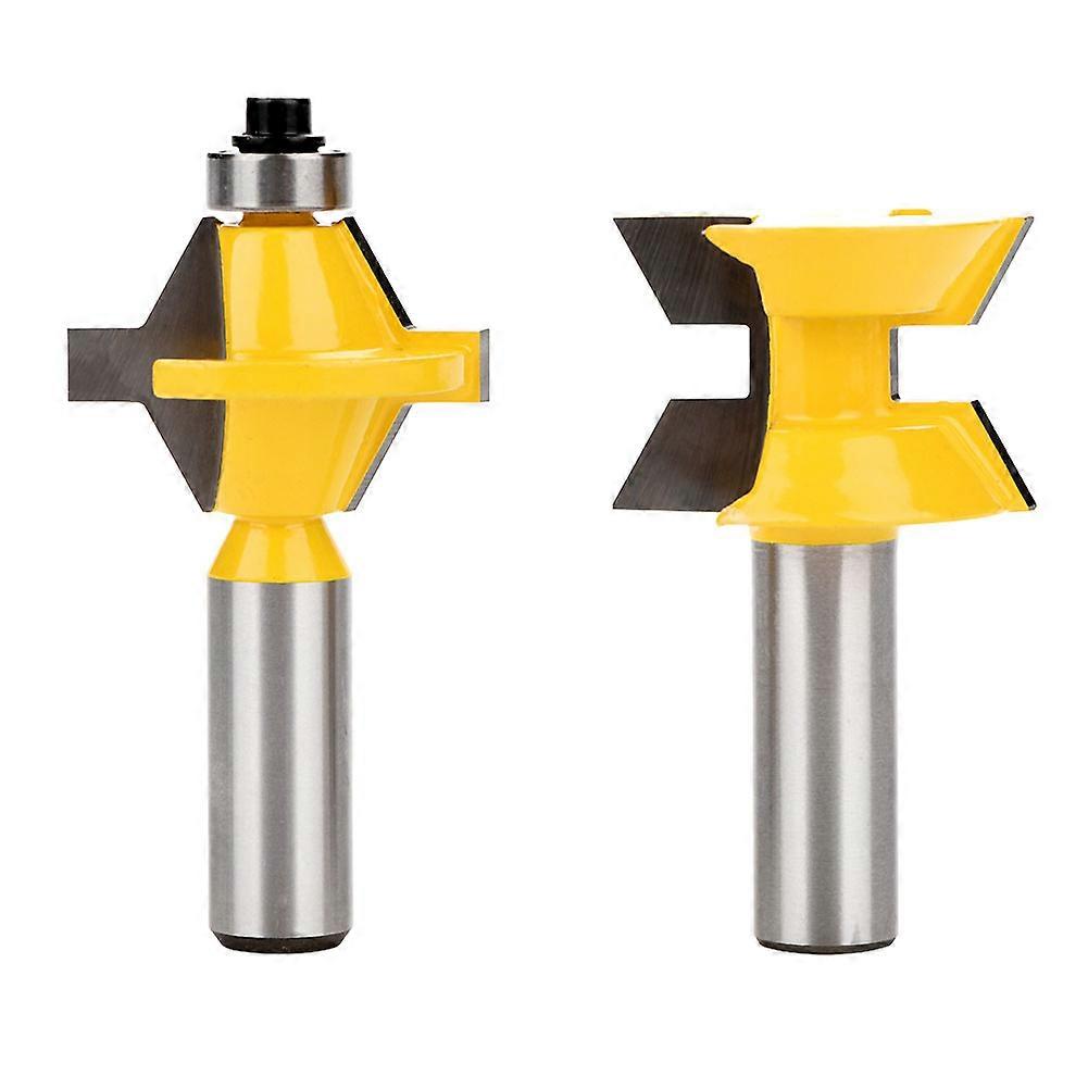 2pcs 120掳 Rail & Stile Router Bits - 1/2in Shank Woodworking Cutting Tools
