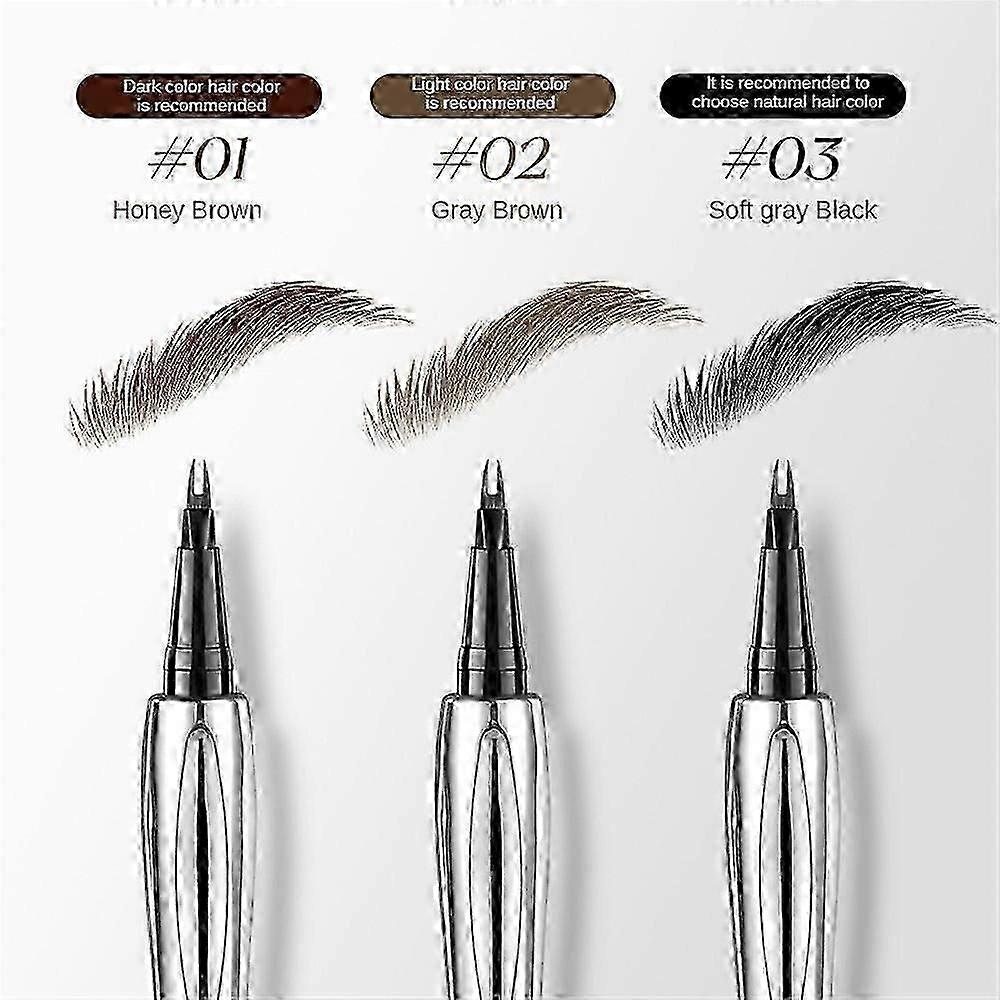 3 pcs Cooklesa Eyebrow,Cooklesa Upgraded Natural Waterproof Eyebrow Pen With Tip
