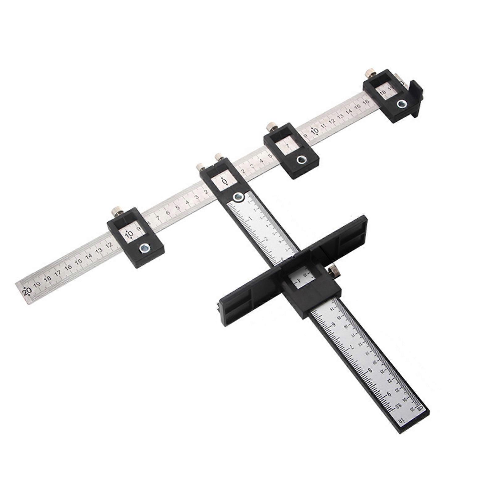 Woodworking Hand Punching Hole Locator Multifunctional Cabinet Door Wardrobe Furniture Handle Opening Locator Black