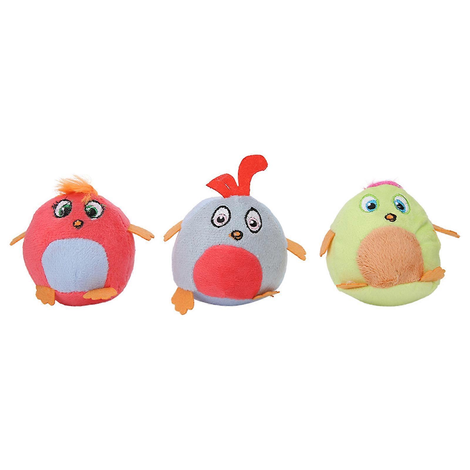 3PCS Chicken-Shaped Plush Cat Toy with Pull Ring and Vibration for Stress Relief and Interactive Play
