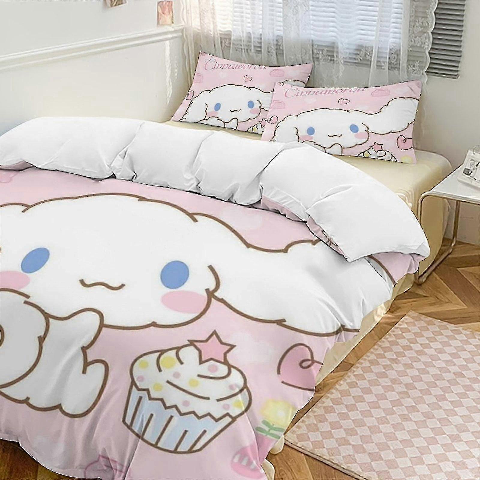 o2082 Bed Sheets Cinnamoroll3-Piece Twin Bed Set - Includes Single Comforter And Pillowcases Bedding - Fade Resistant Microfiber - Cinnamoroll Lc (1