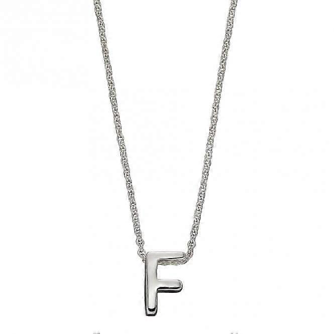 Initial F Plain Silver Initial Necklace N4433