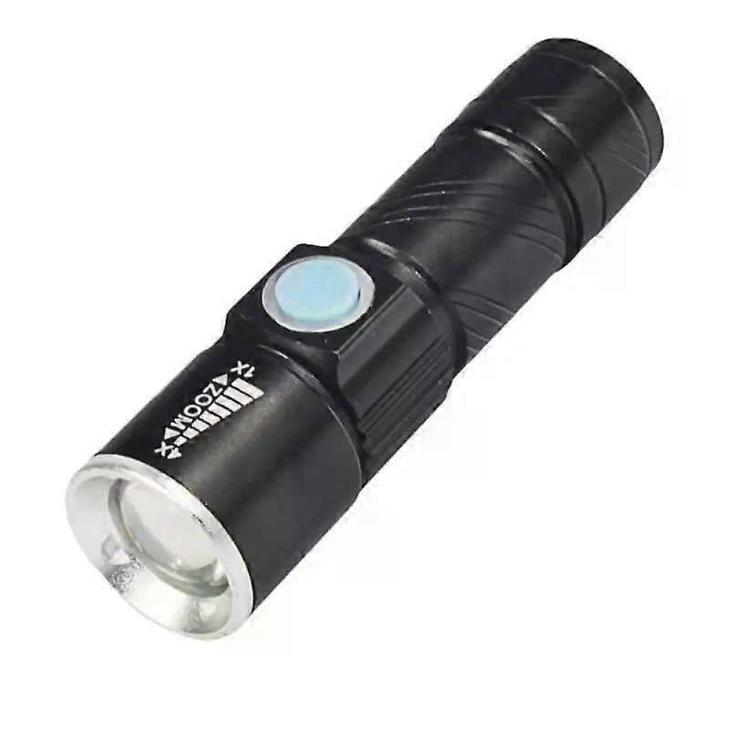 USB Built-in Battery Rechargeable Lasting Flashlight Q5 3 Modes Zoom Light Flash Waterproof Tactical Camping Bike Torch