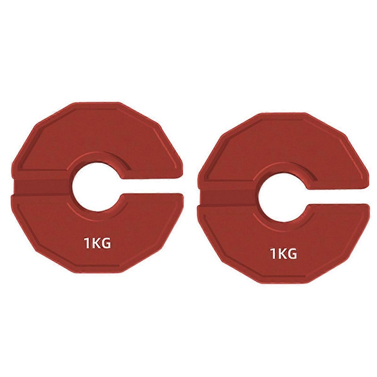 2PCS Gym Micro-Type Plates Dumbbell Fractional Weight Plate Rubber Fractional Weight Plates Add-on Aperture 35mm 1.0KG