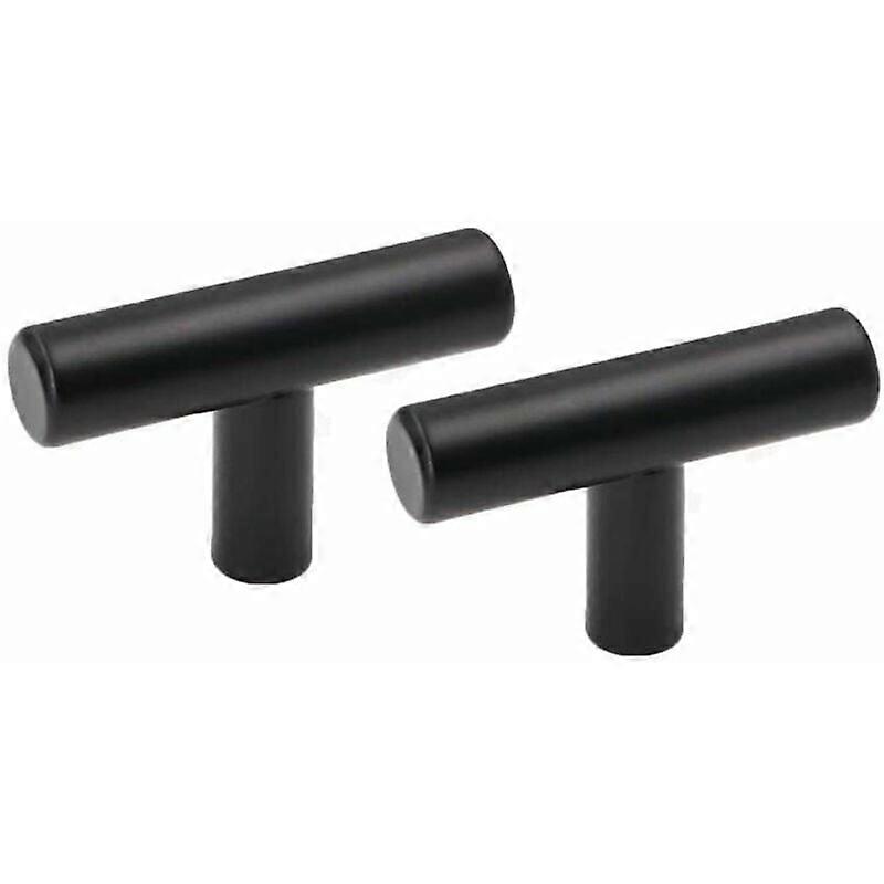 مجموعة من 10 أدراج مقبض أثاث T بار عصا ، مقبض باب مقبض من الفولاذ المقاوم للصدأ خزانة أثاث مطبخ غرفة نوم أسود - Walkbee A