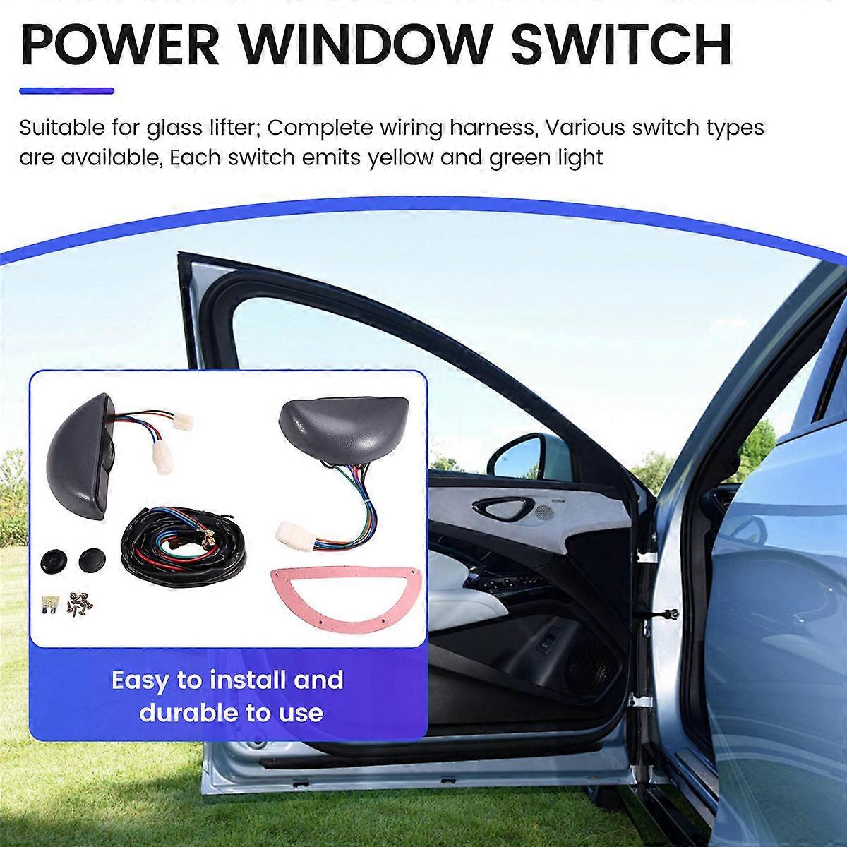 12V Car Power Window Switch Kit Power Window Glass Lifter Switch