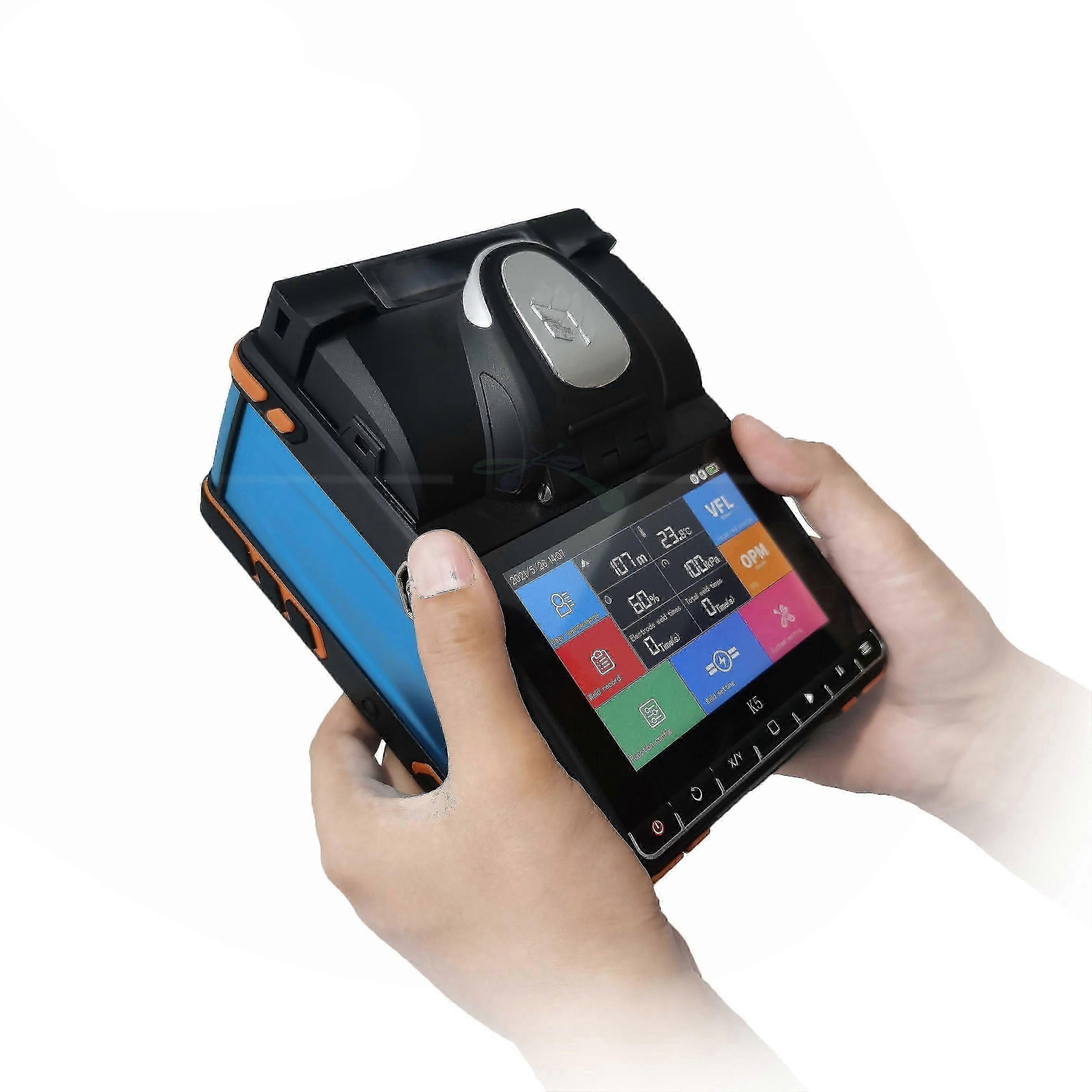 Fiber Optic Fusion Splicer T7 6 Motors Optical Core Welder Splicing Machine With Vfl Opm Tool Kits Touch Screen