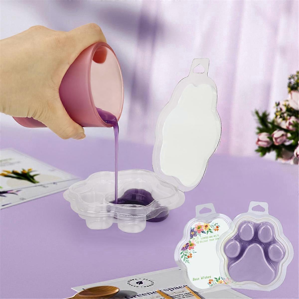 100 Pack Wax Melts, Cat'S Paw Transparent Empty Plastic